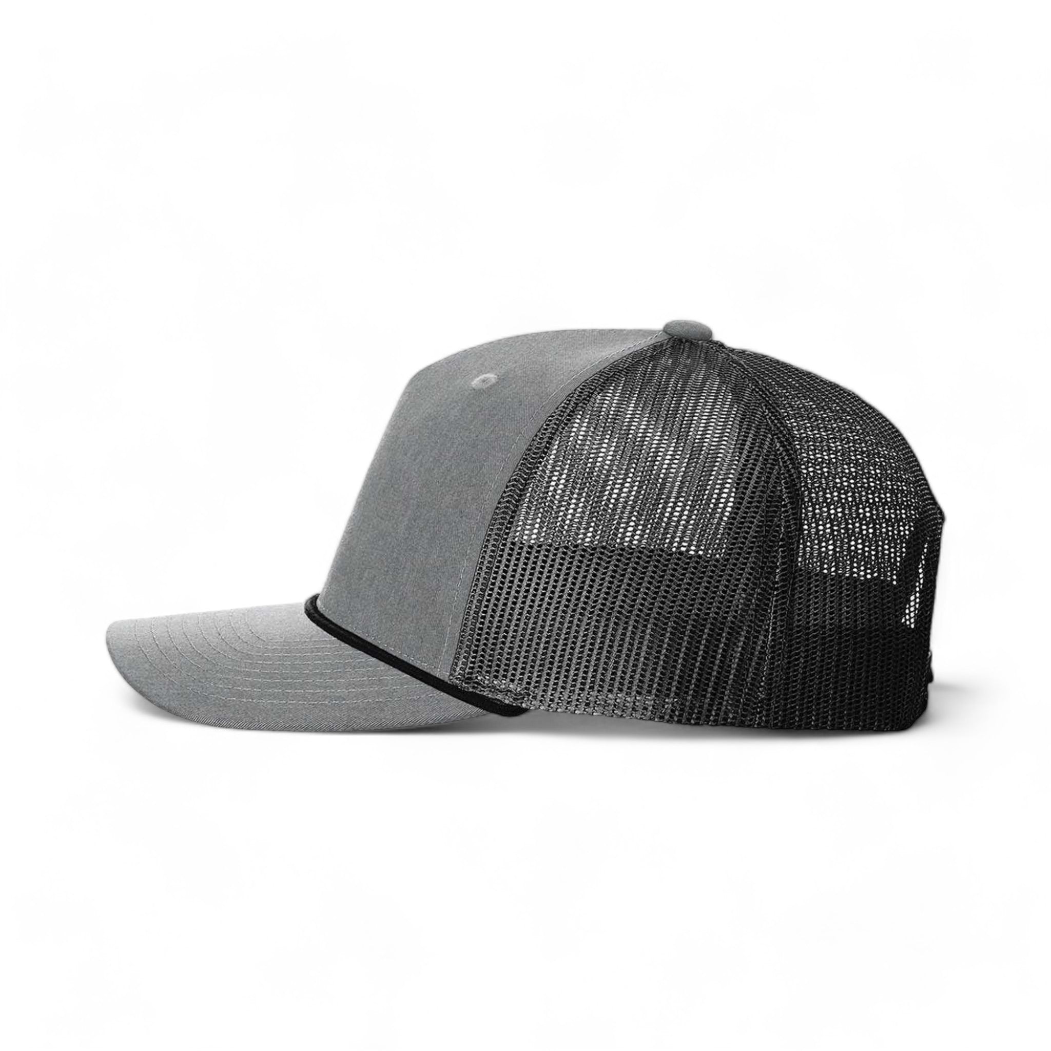 Side view of Richardson 112FPR custom hat in heather grey and black