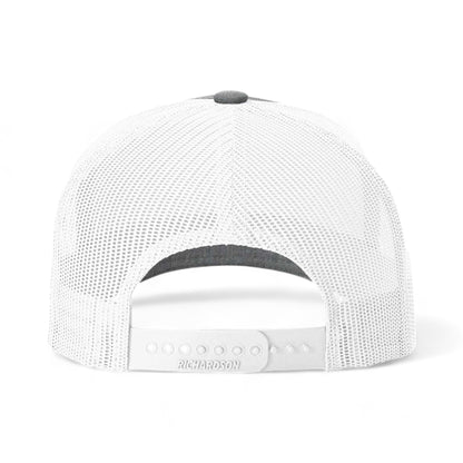 Back view of Richardson 112FPR custom hat in heather grey and white