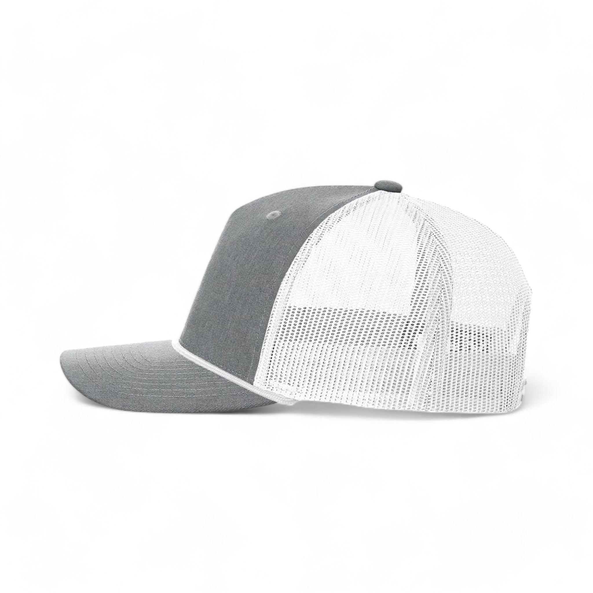 Side view of Richardson 112FPR custom hat in heather grey and white