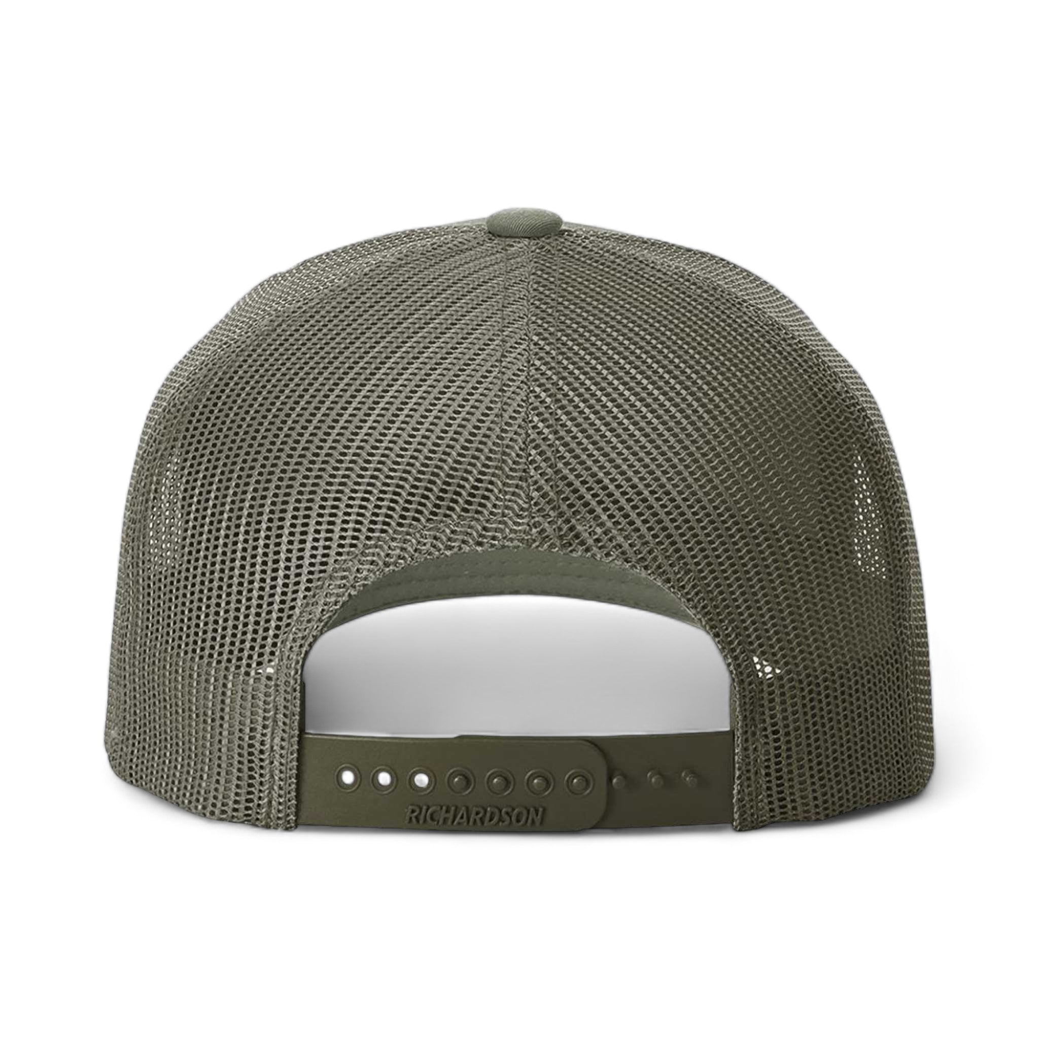 Back view of Richardson 112FPR custom hat in loden green