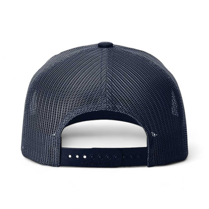 Back view of Richardson 112FPR custom hat in navy and white