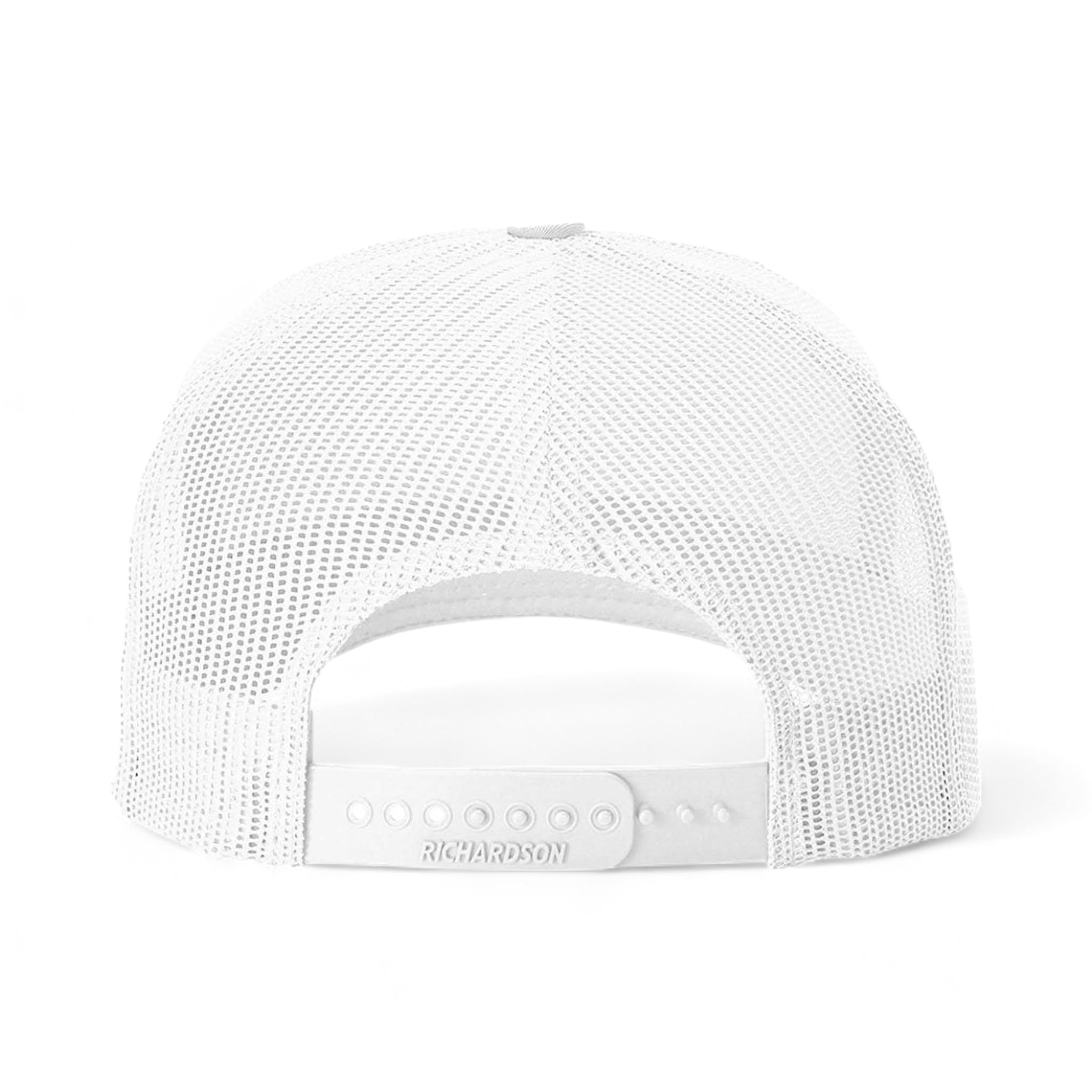 Back view of Richardson 112FPR custom hat in white and black