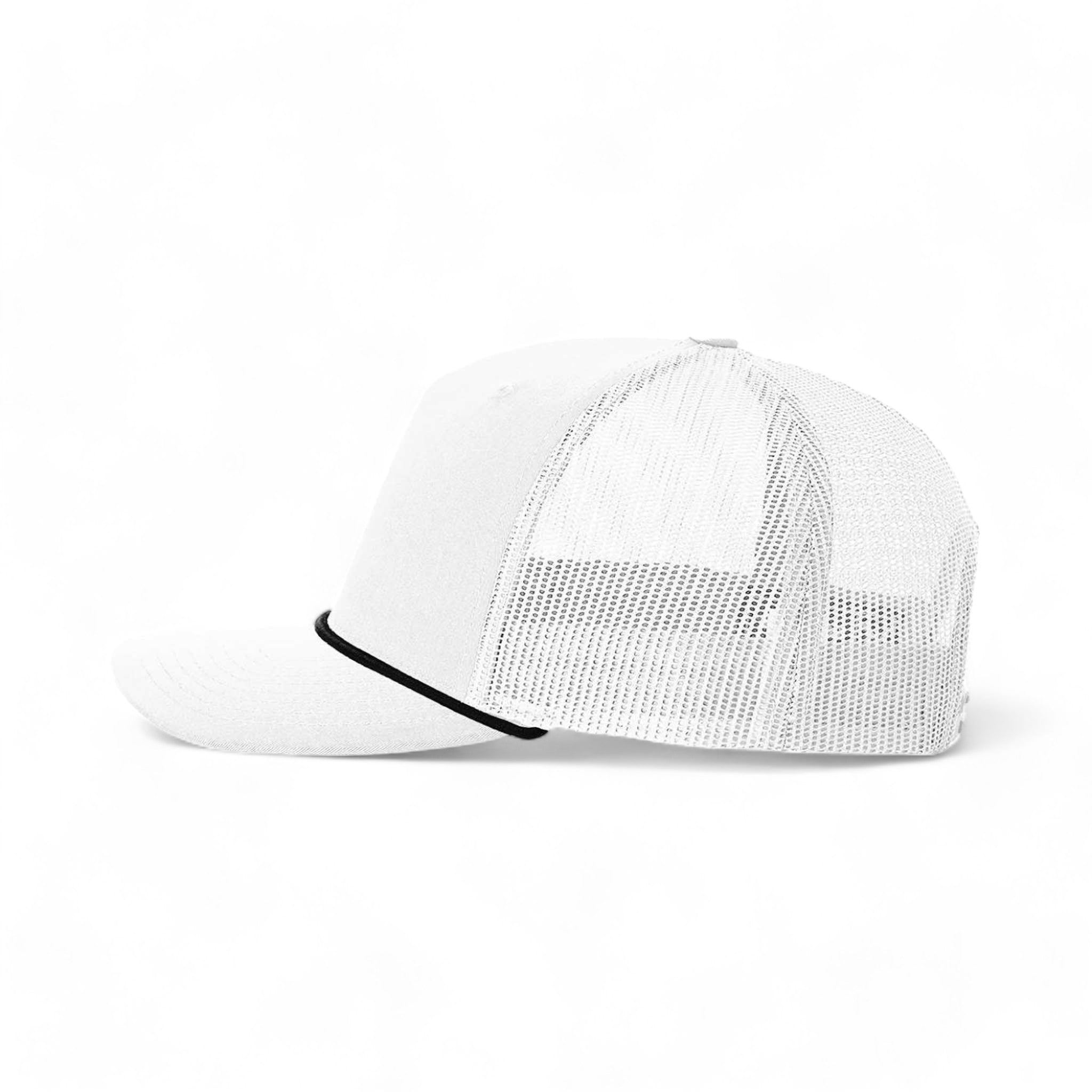 Side view of Richardson 112FPR custom hat in white and black