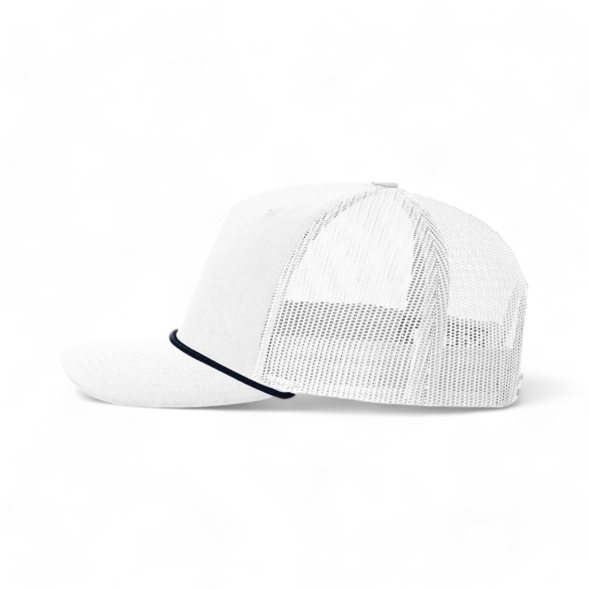 Side view of Richardson 112FPR custom hat in white and navy