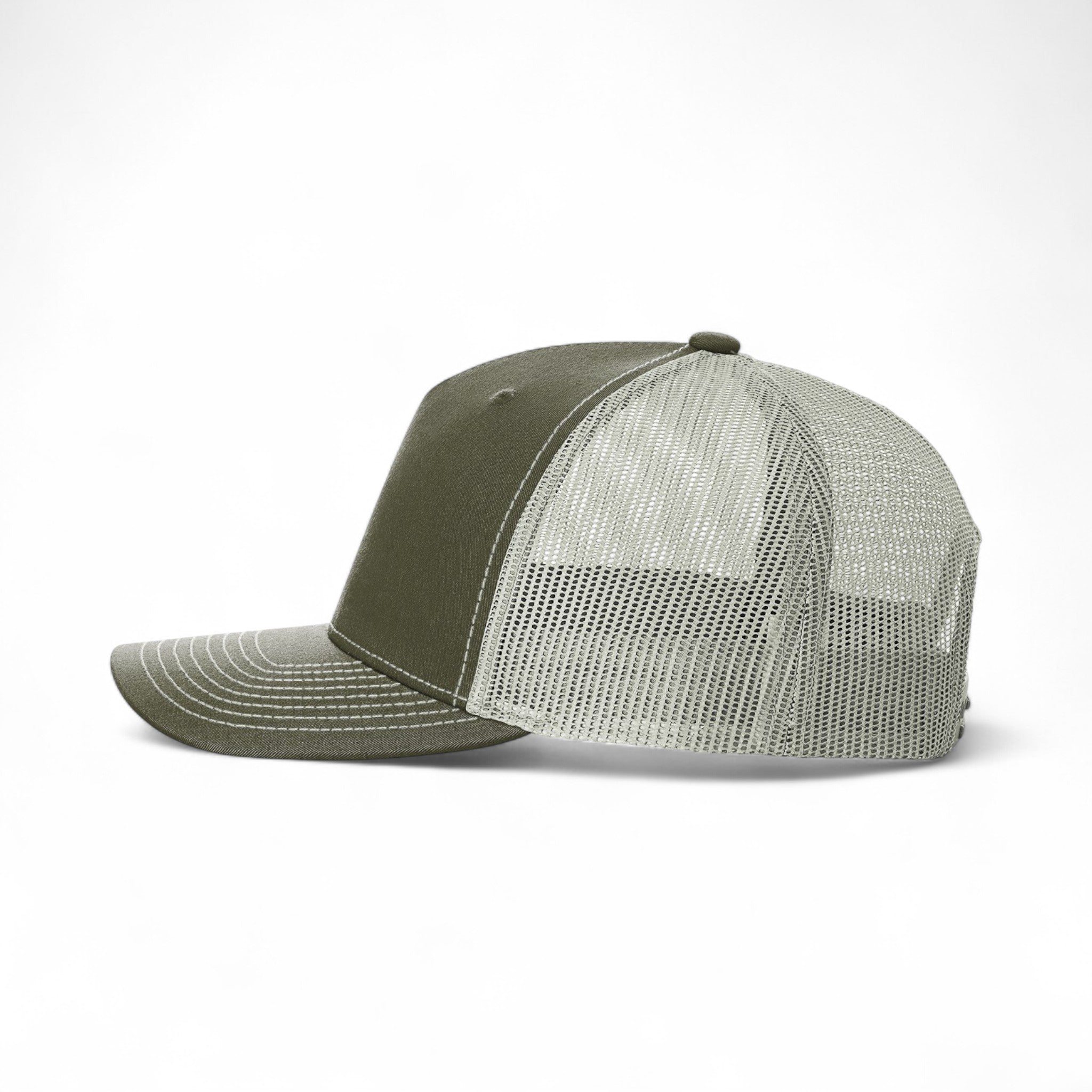 Left side view of Richardson 112FP custom hat in beetle and quarry