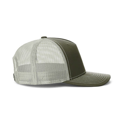Right side view of Richardson 112FP custom hat in beetle and quarry