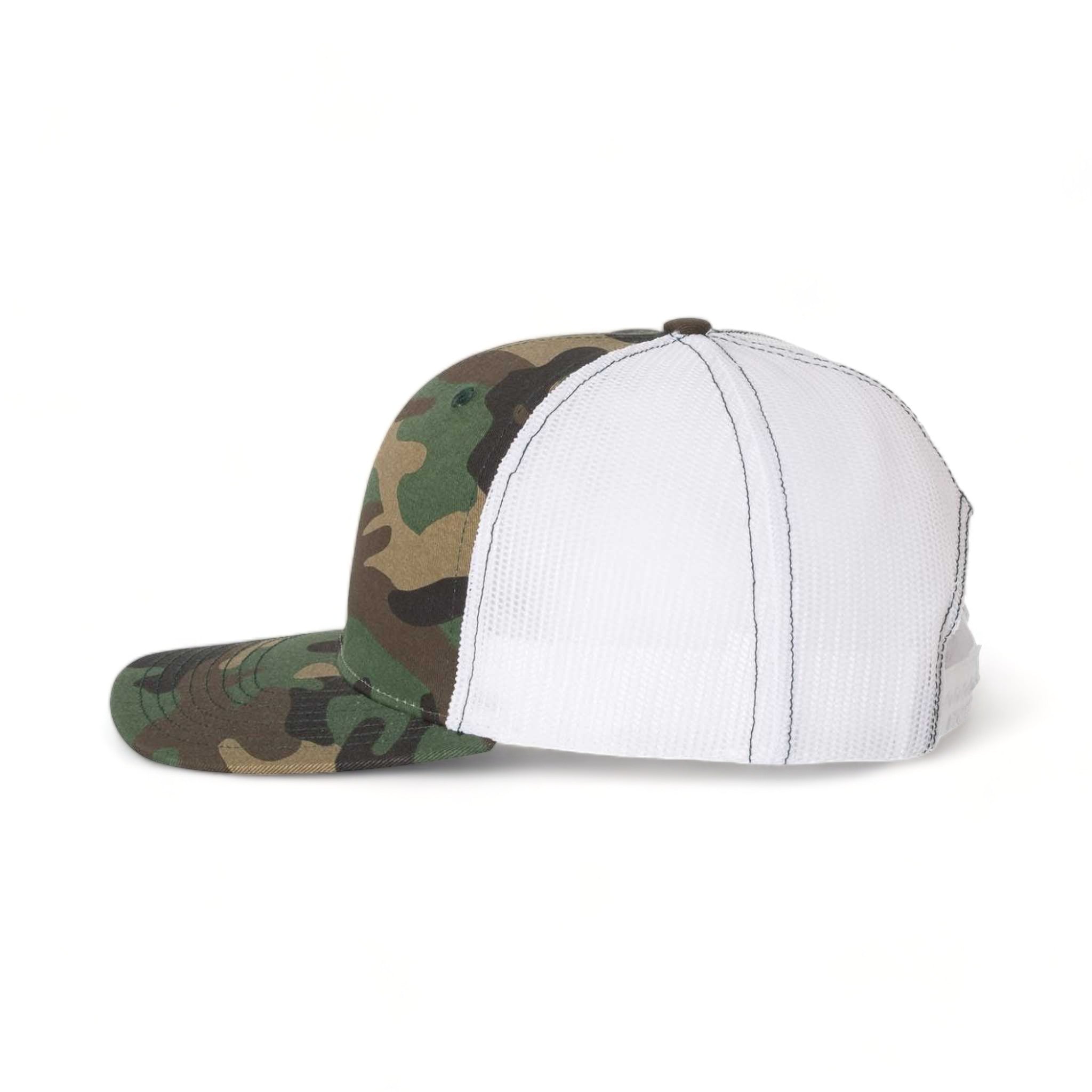Side view of Richardson 112P custom hat in army camo and white