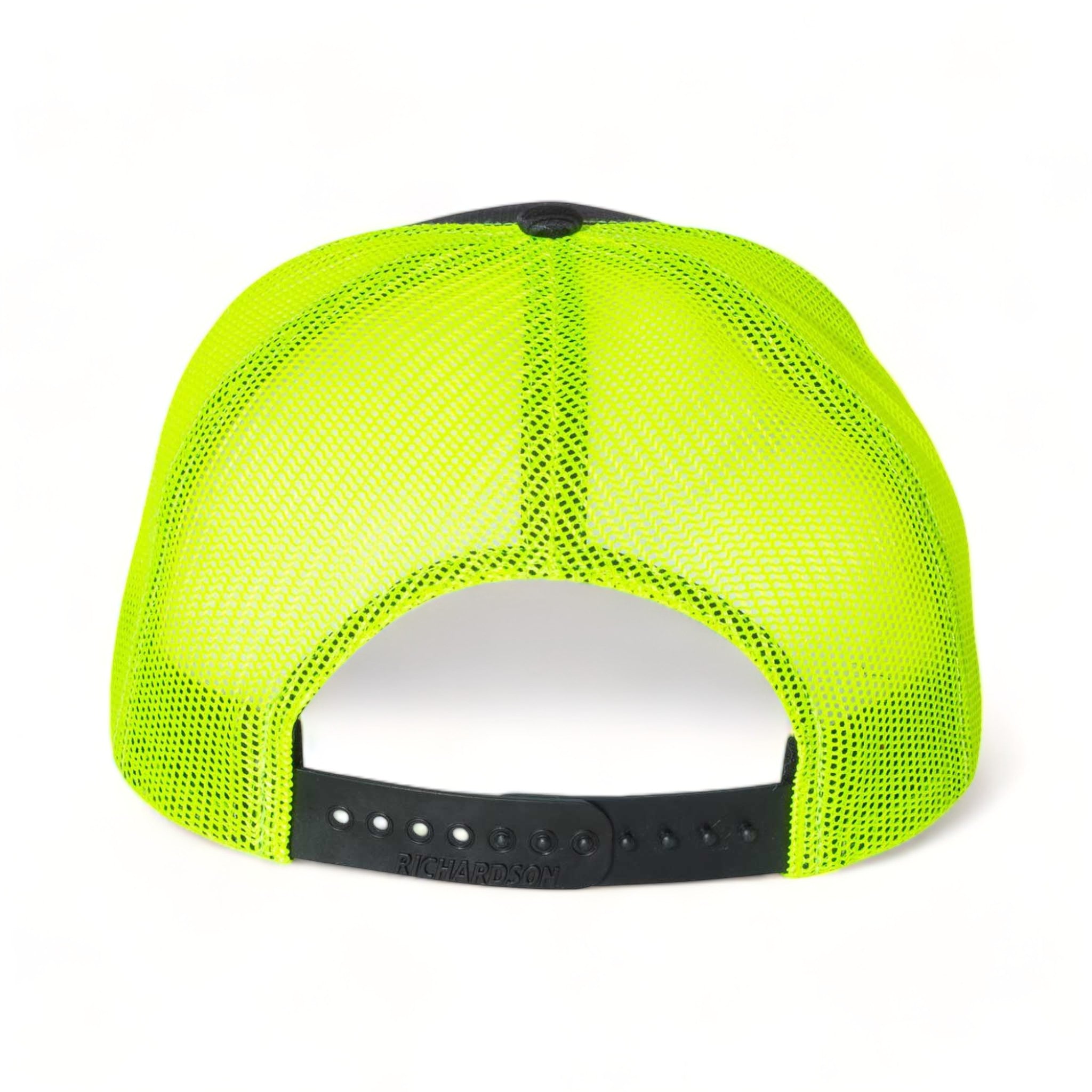 Back view of Richardson 112P custom hat in kryptek typhon and neon yellow