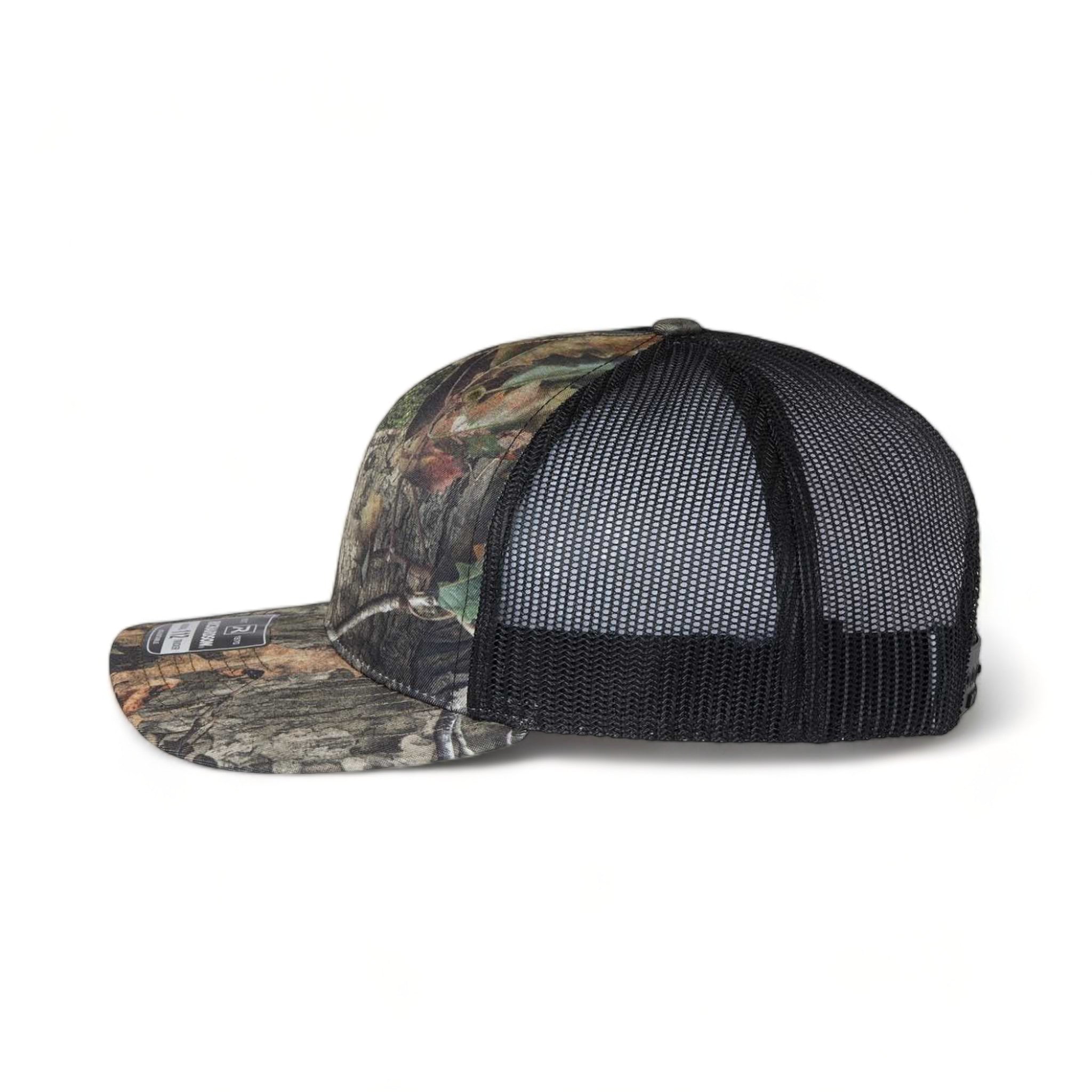 Side view of Richardson 112P custom hat in mossy oak country dna and black