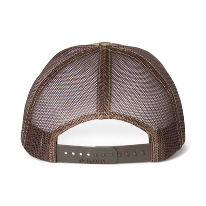 Back view of Richardson 112P custom hat in realtree edge and brown