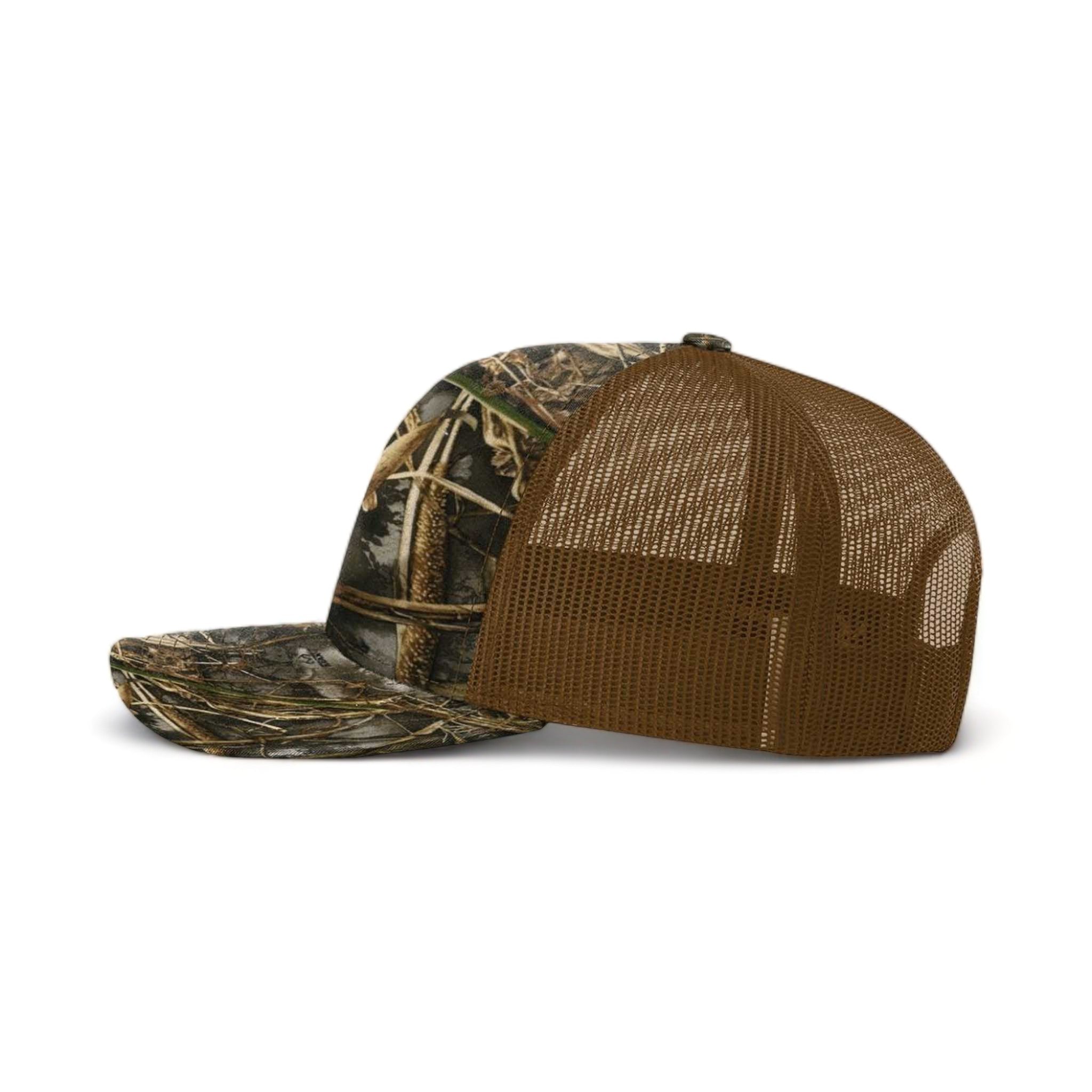 Side view of Richardson 112P custom hat in realtree max 7 and buck
