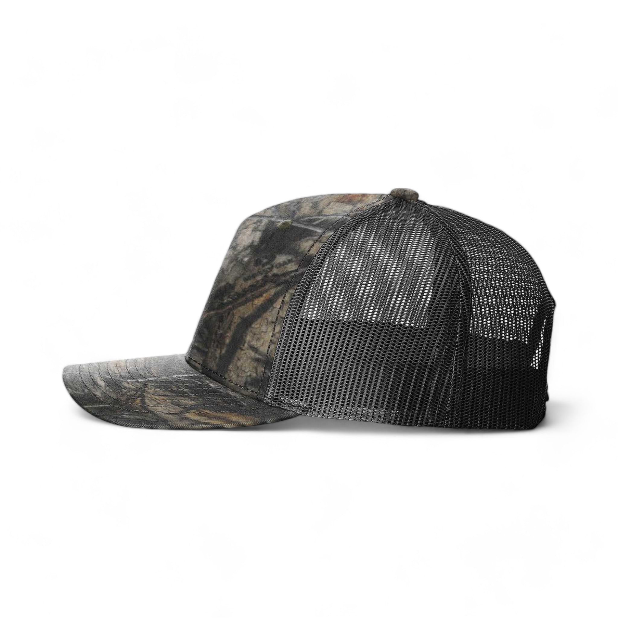 Side view of Richardson 112PFP custom hat in mossy oak country dna and black