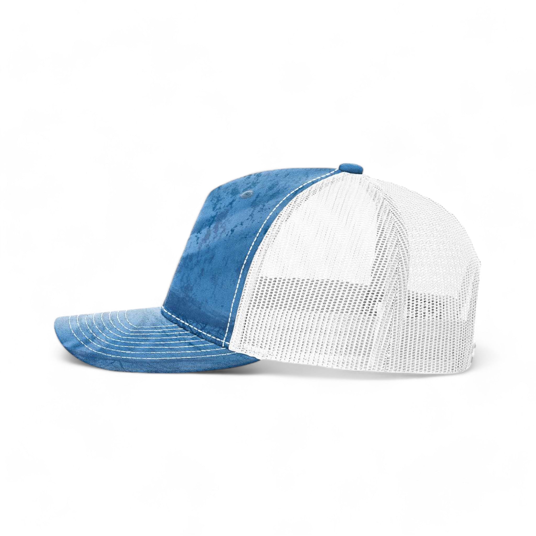 Side view of Richardson 112PFP custom hat in realtree fishing light blue and white