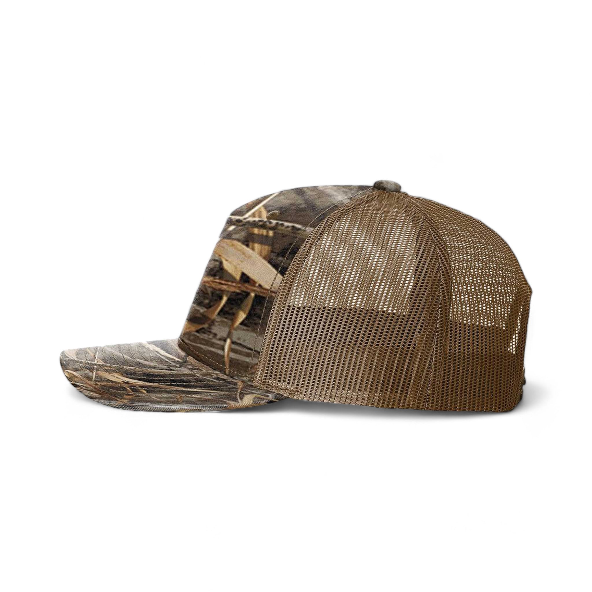 Side view of Richardson 112PFP custom hat in realtree max-7 and buck