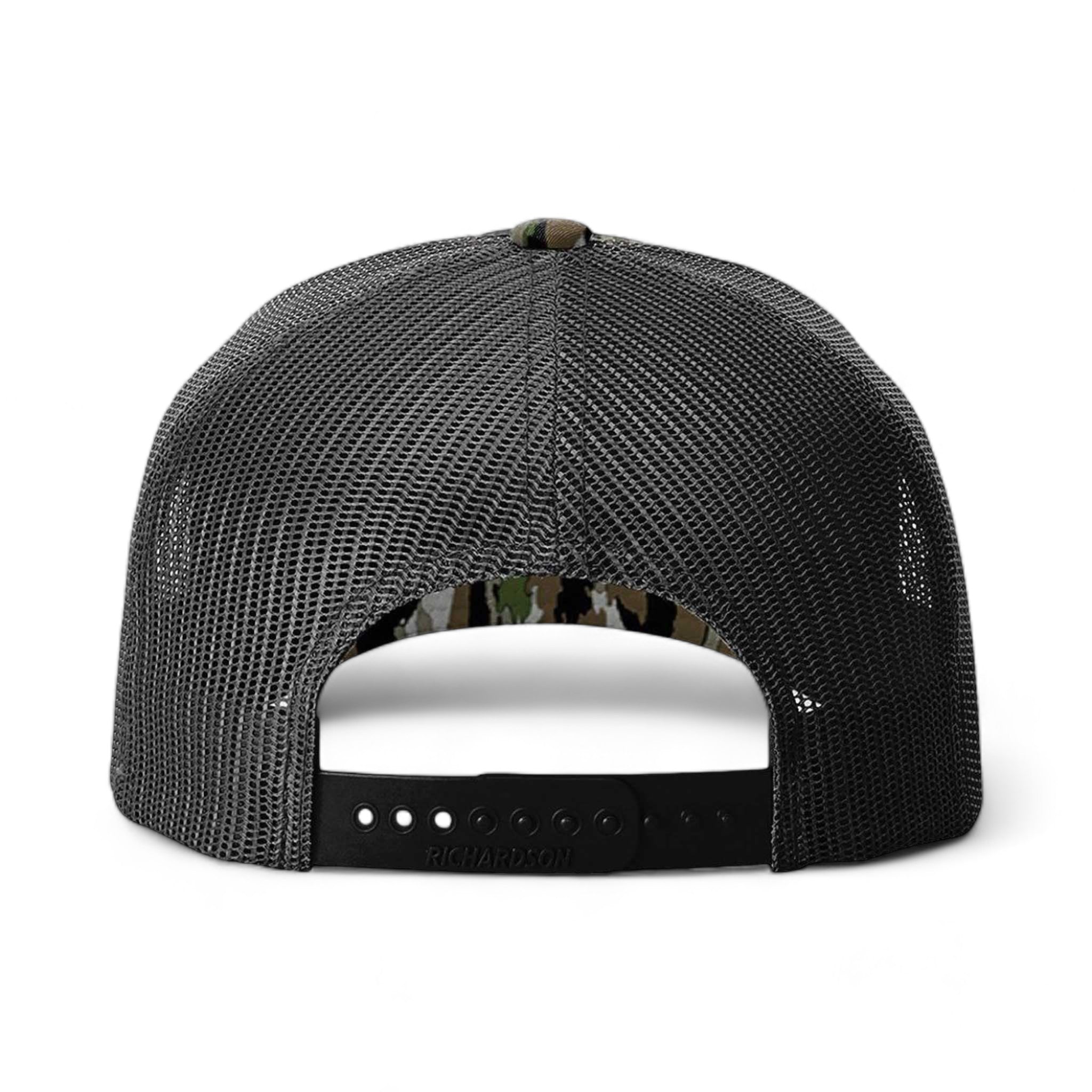 Back view of Richardson 112PFP custom hat in realtree original and black