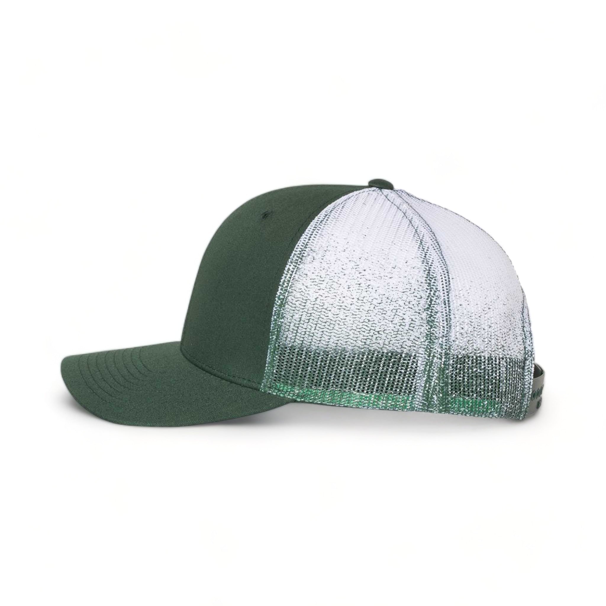 Side view of Richardson 112PM custom hat in dark green and dark green to white fade