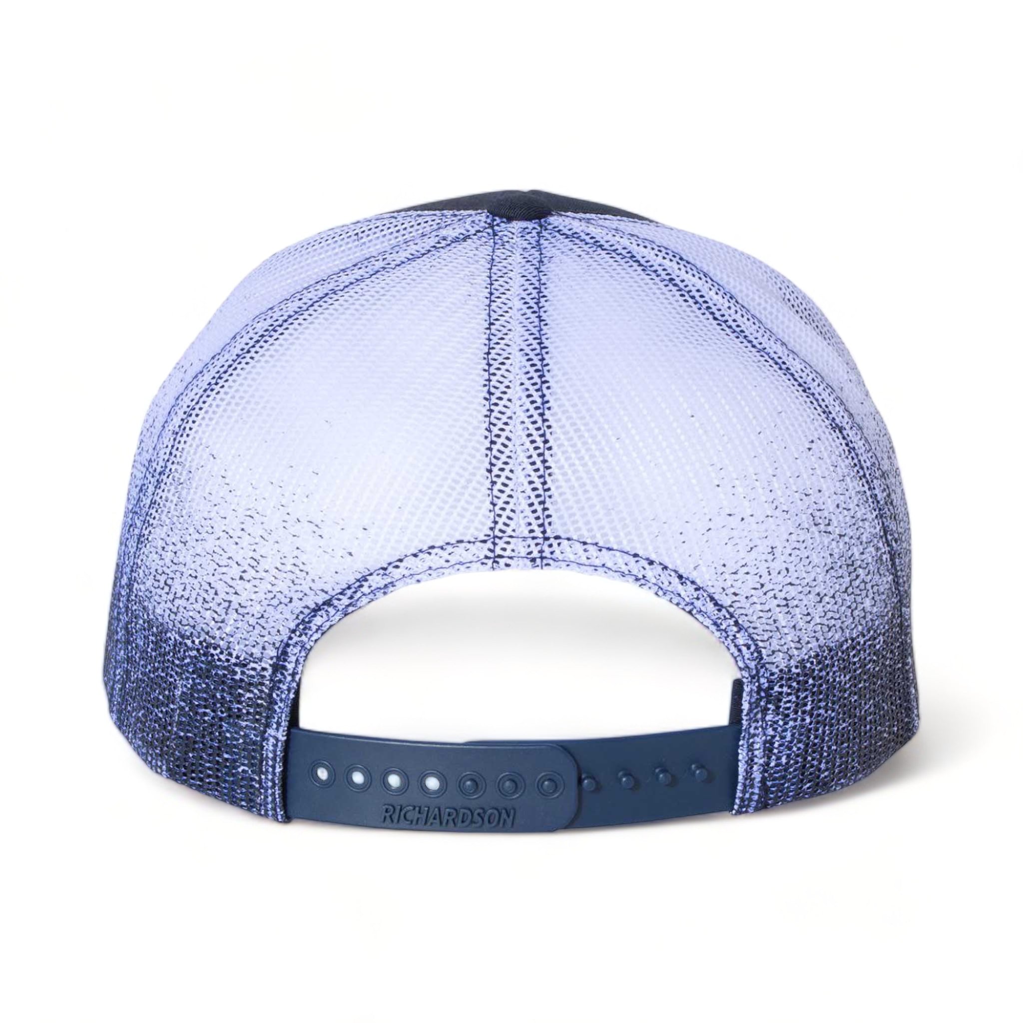 Back view of Richardson 112PM custom hat in navy and navy to white fade