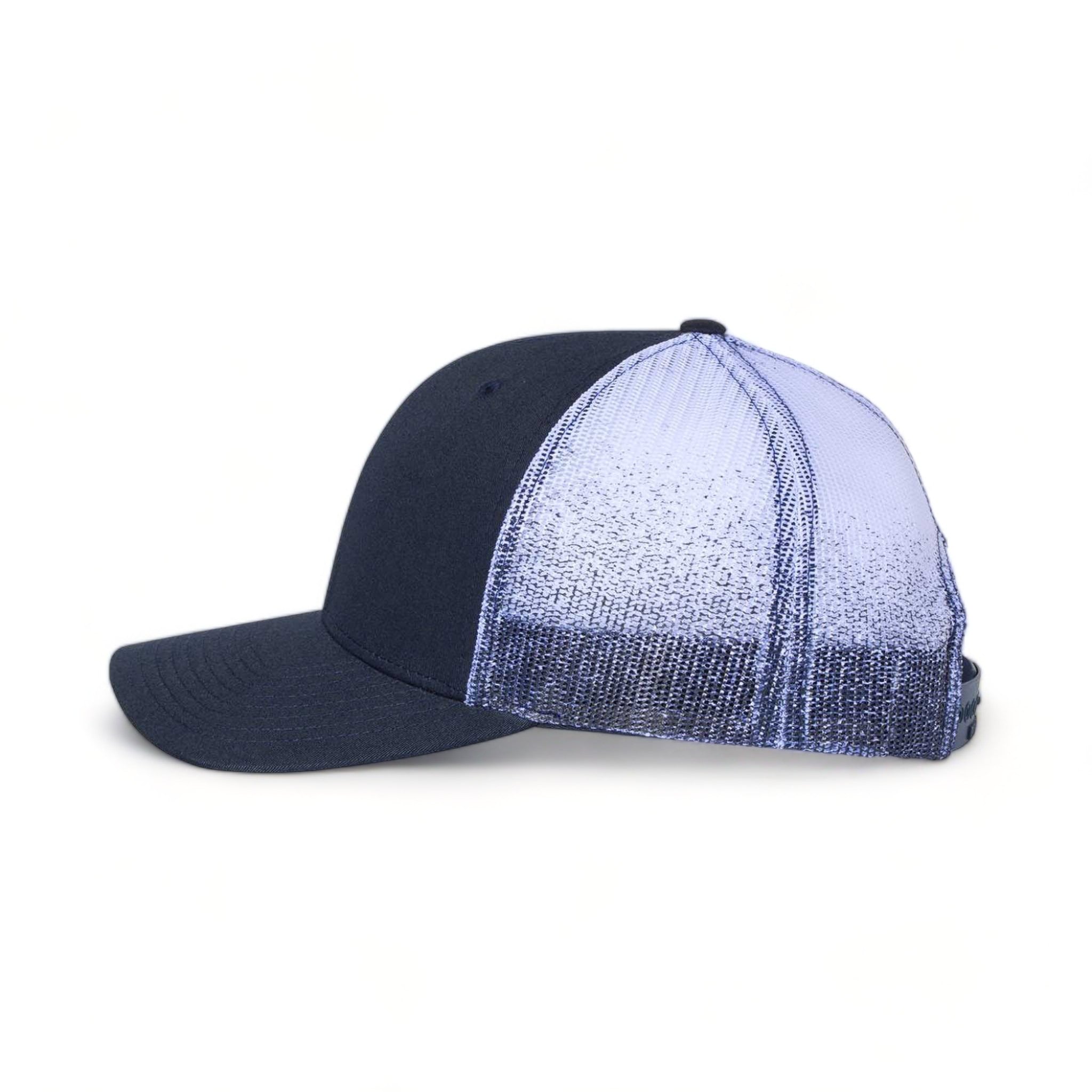Side view of Richardson 112PM custom hat in navy and navy to white fade