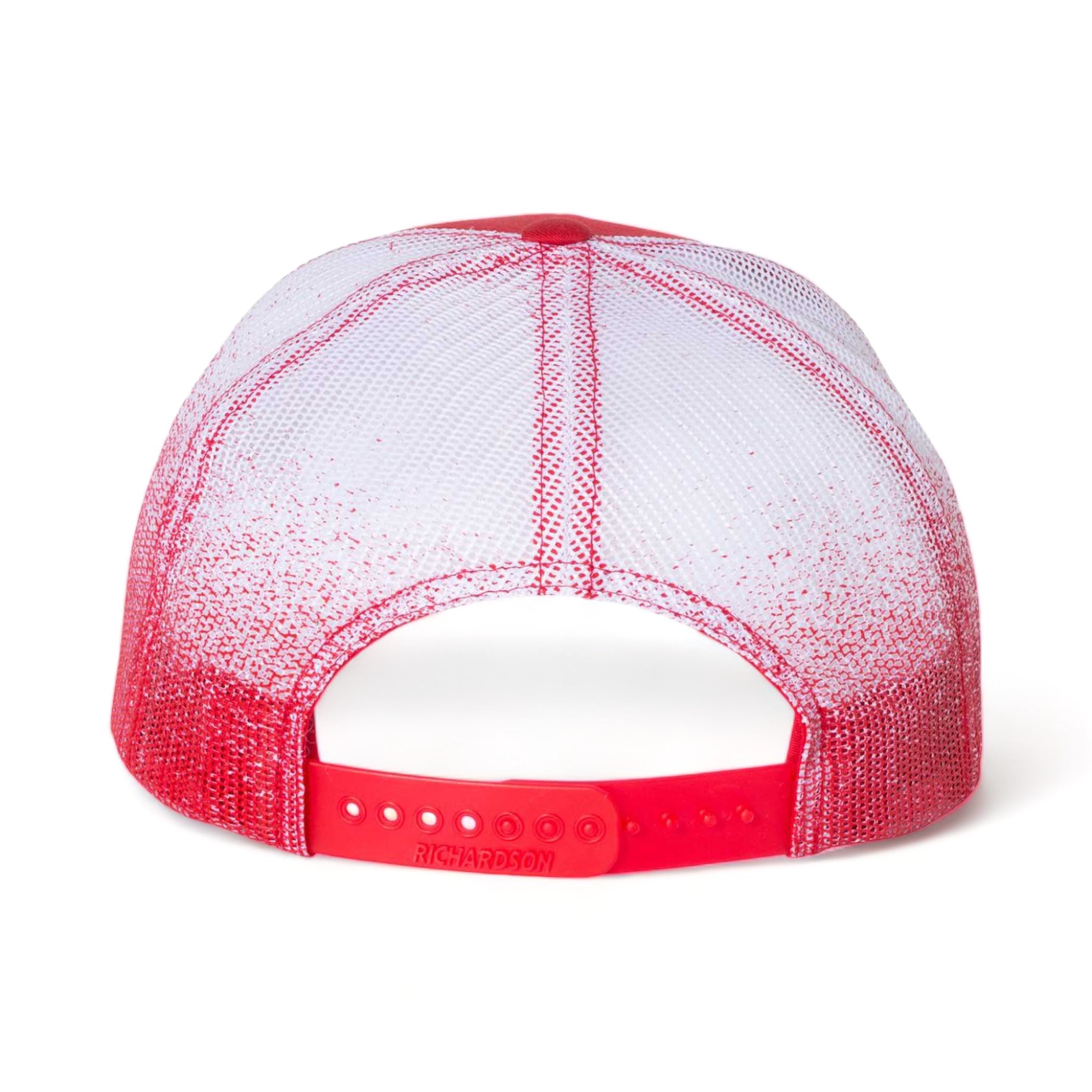 Back view of Richardson 112PM custom hat in red and red to white fade