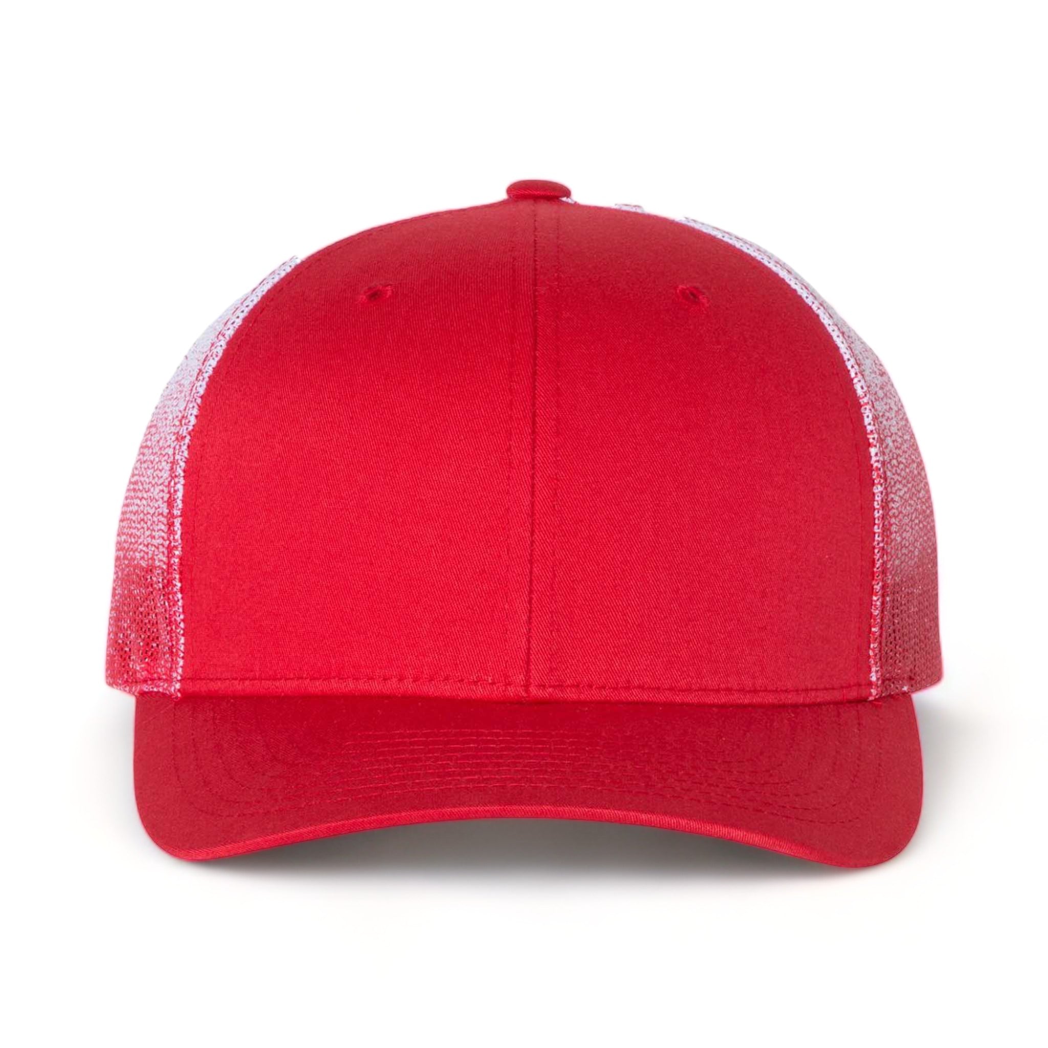 Front view of Richardson 112PM custom hat in red and red to white fade