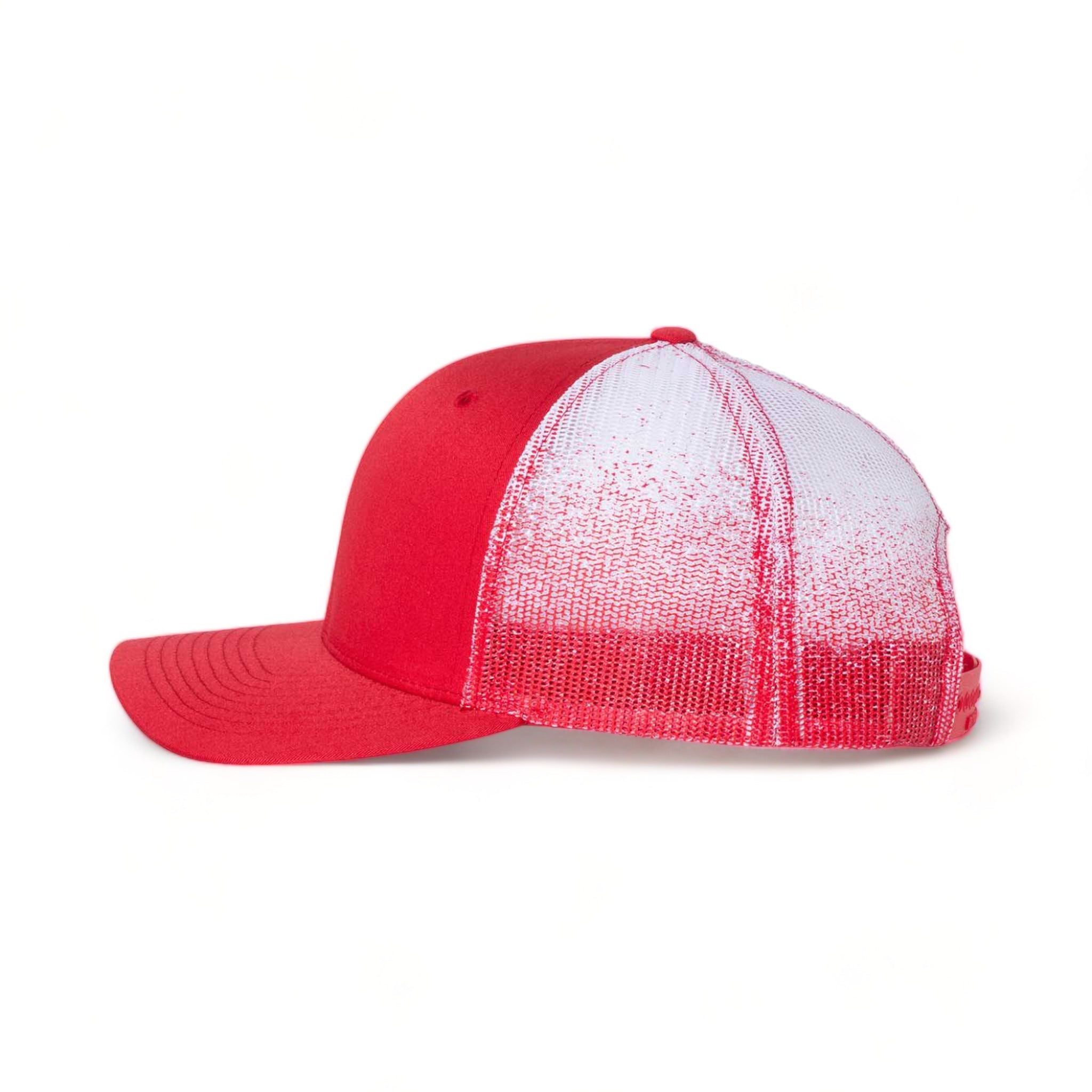 Side view of Richardson 112PM custom hat in red and red to white fade