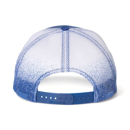 Back view of Richardson 112PM custom hat in royal and royal to white fade