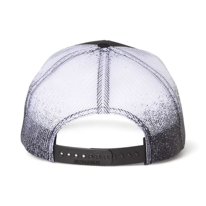 Back view of Richardson 112PM custom hat in black and black to white fade