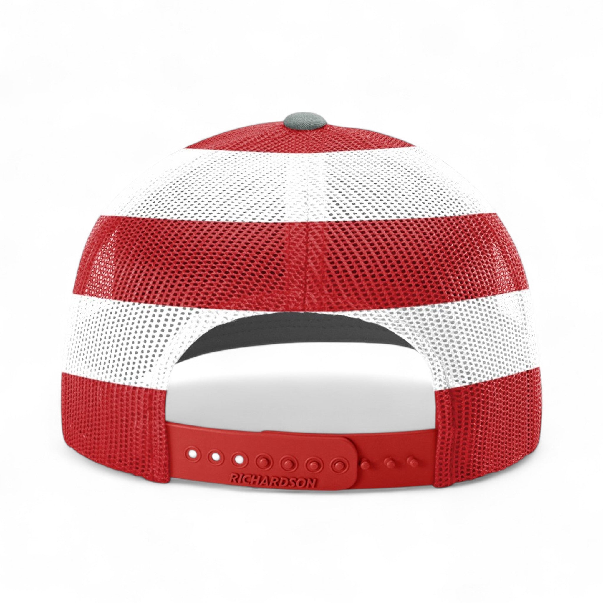 Back view of Richardson 112PM custom hat in heather grey and stars & stripes