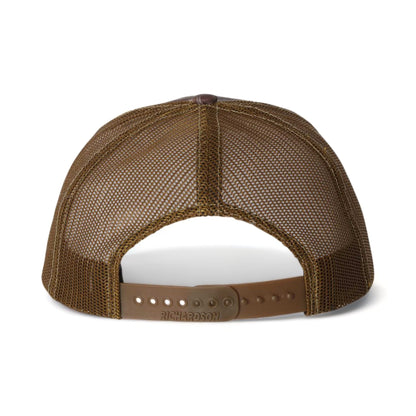Back view of Richardson 112P custom hat in kryptek highlander - buck