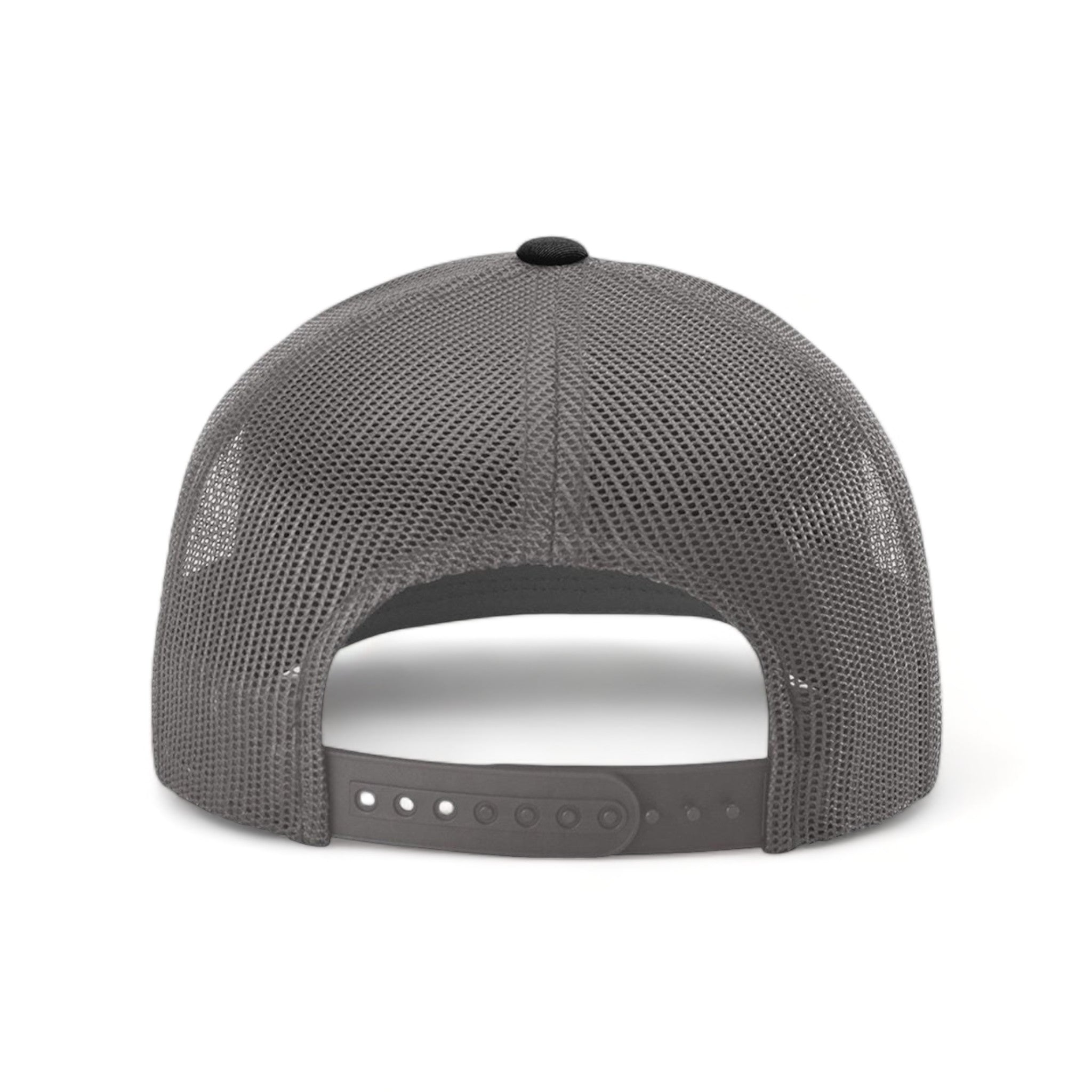 Back view of Richardson 112RE custom hat in black and charcoal