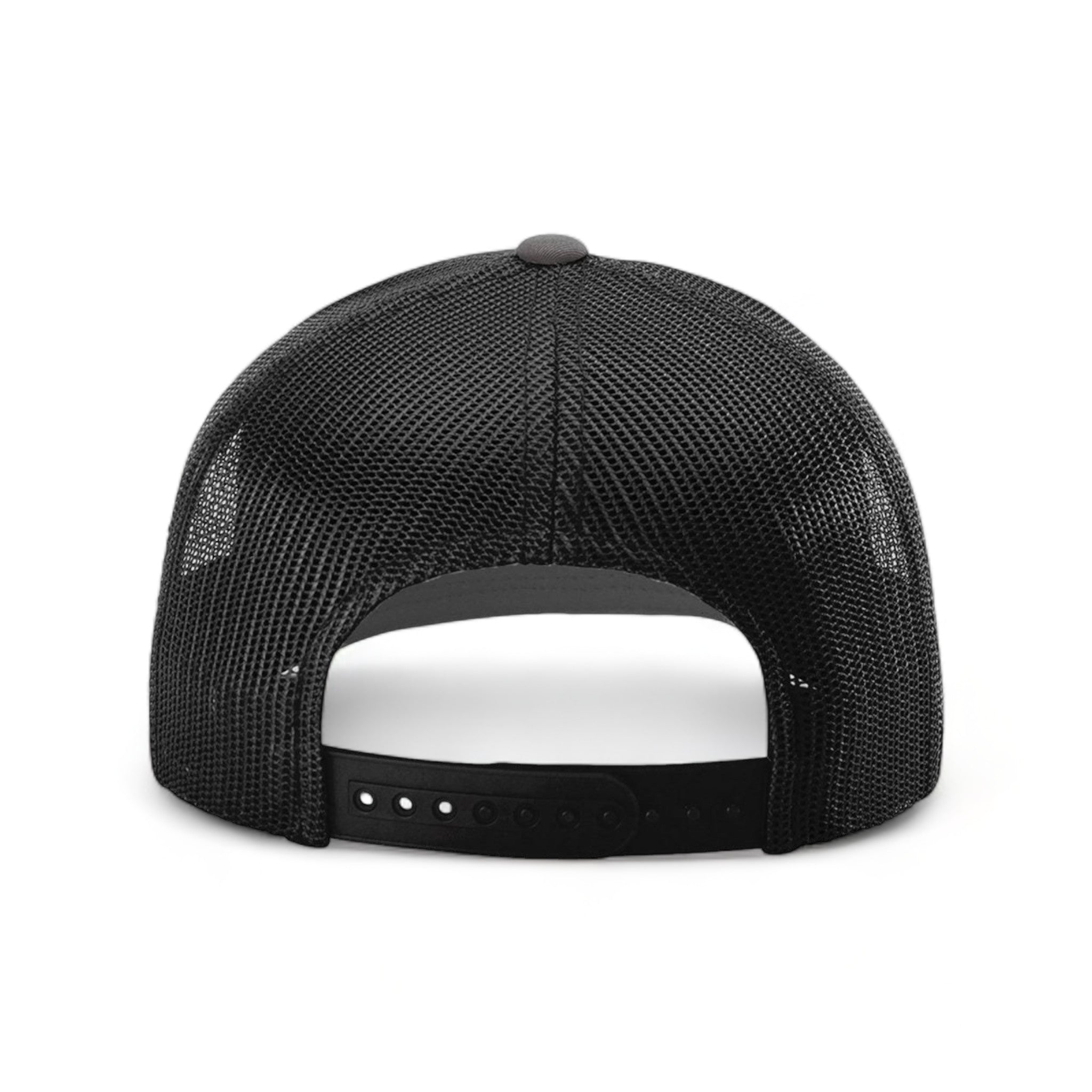 Back view of Richardson 112RE custom hat in charcoal and black