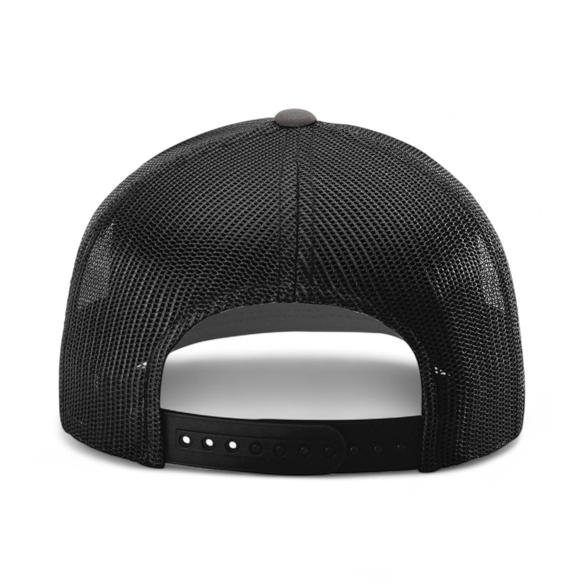 Back view of Richardson 112RE custom hat in charcoal and black