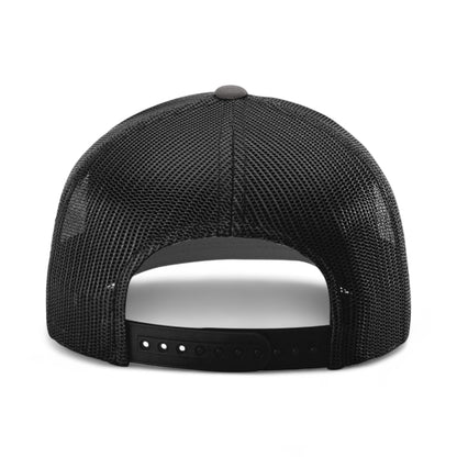 Back view of Richardson 112RE custom hat in charcoal and black