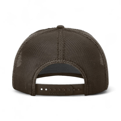 Back view of Richardson 112WF custom hat in brown