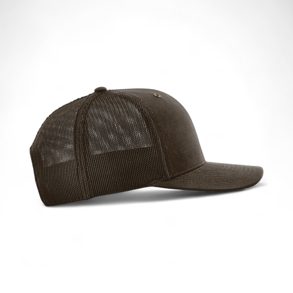 Right side view of Richardson 112WF custom hat in brown
