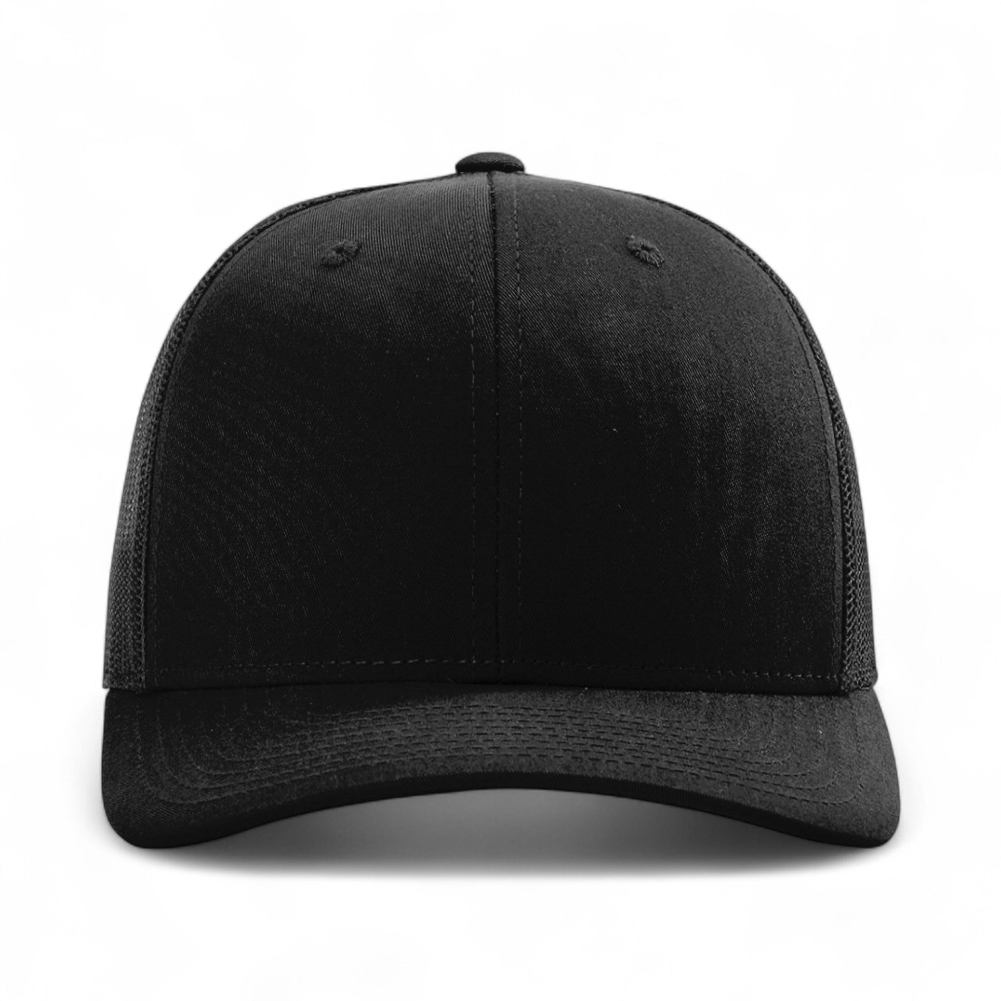Front view of Richardson 112Y custom hat in black