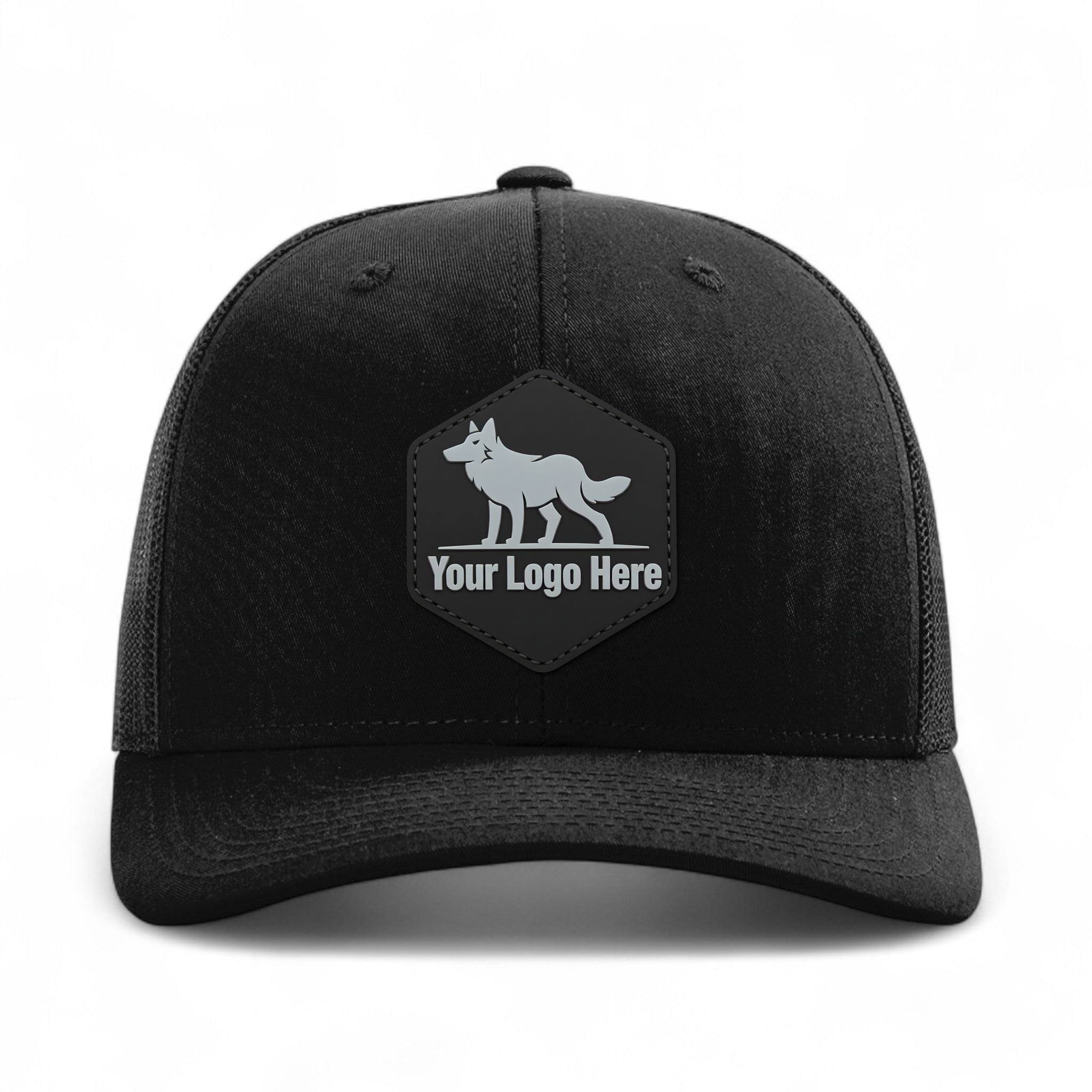 PVC patch preview of Richardson 112Y custom hat in black