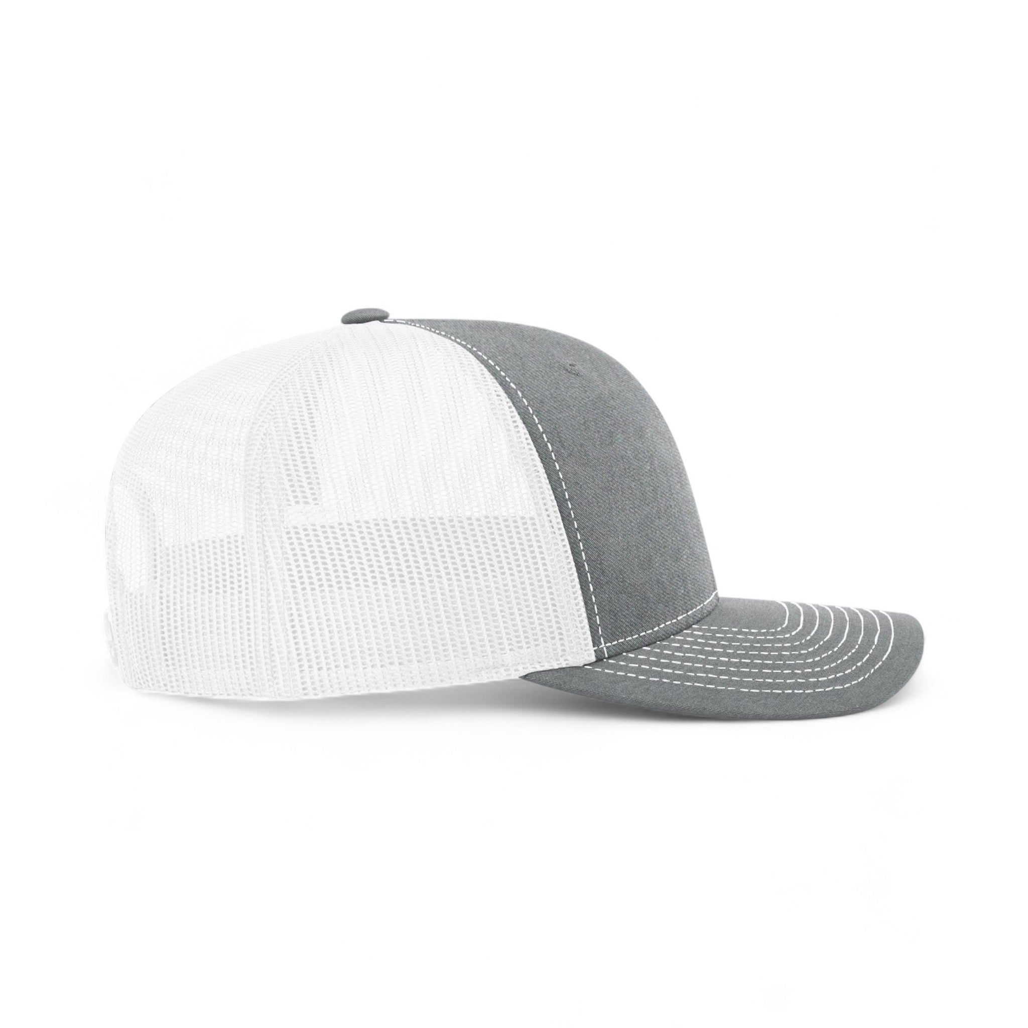 Right side view of Richardson 112Y custom hat in heather grey and white