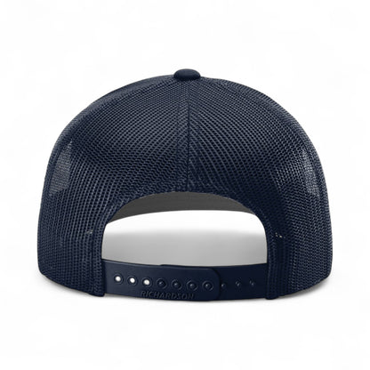 Back view of Richardson 112Y custom hat in navy