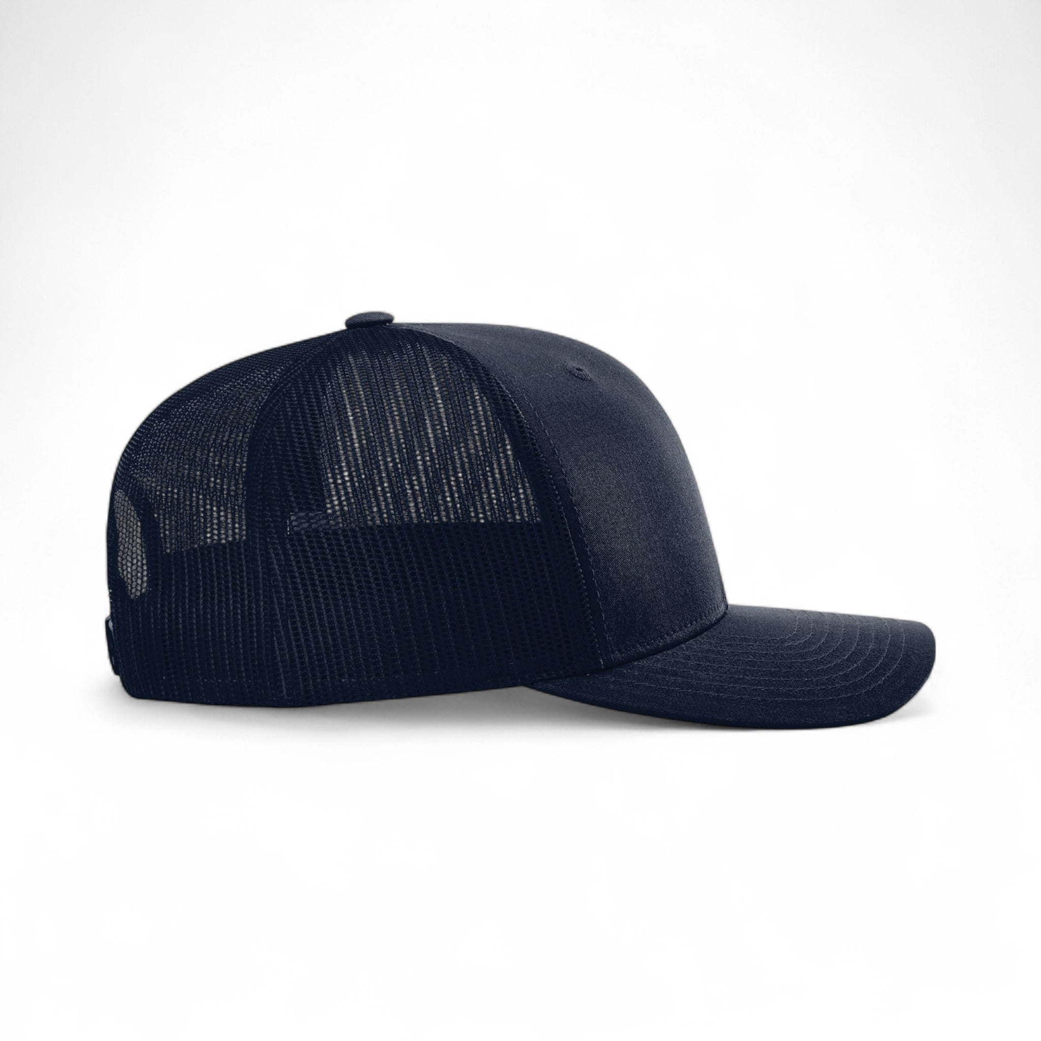 Right side view of Richardson 112Y custom hat in navy