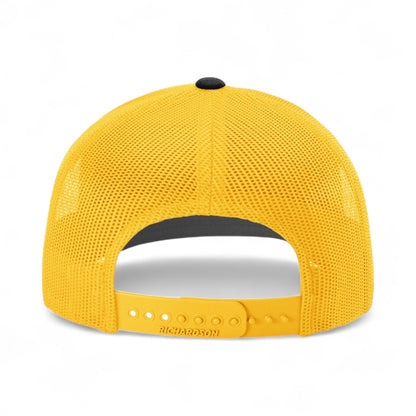 Back view of Richardson 112 custom hat in black and gold