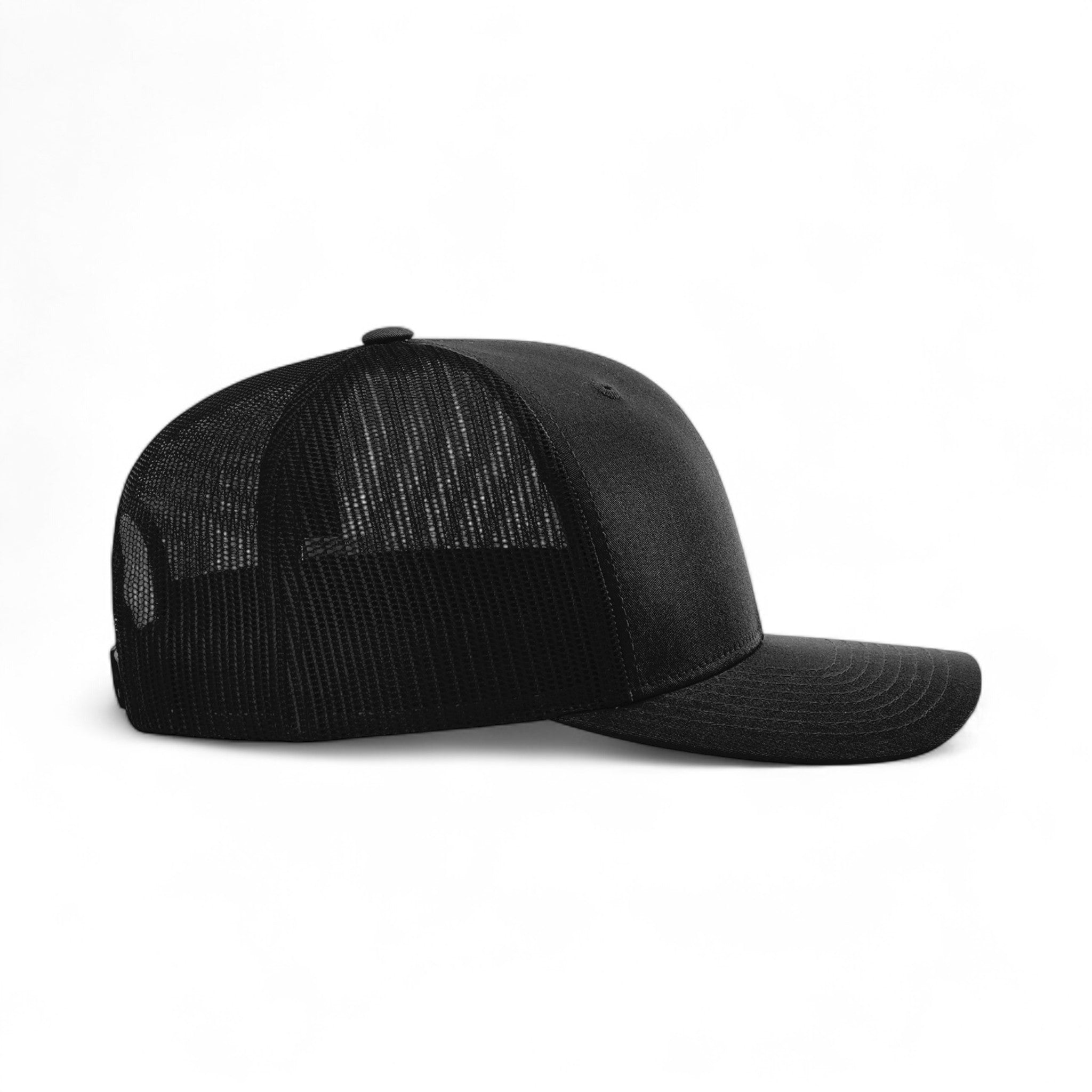 Right side view of Richardson 112 custom hat in black