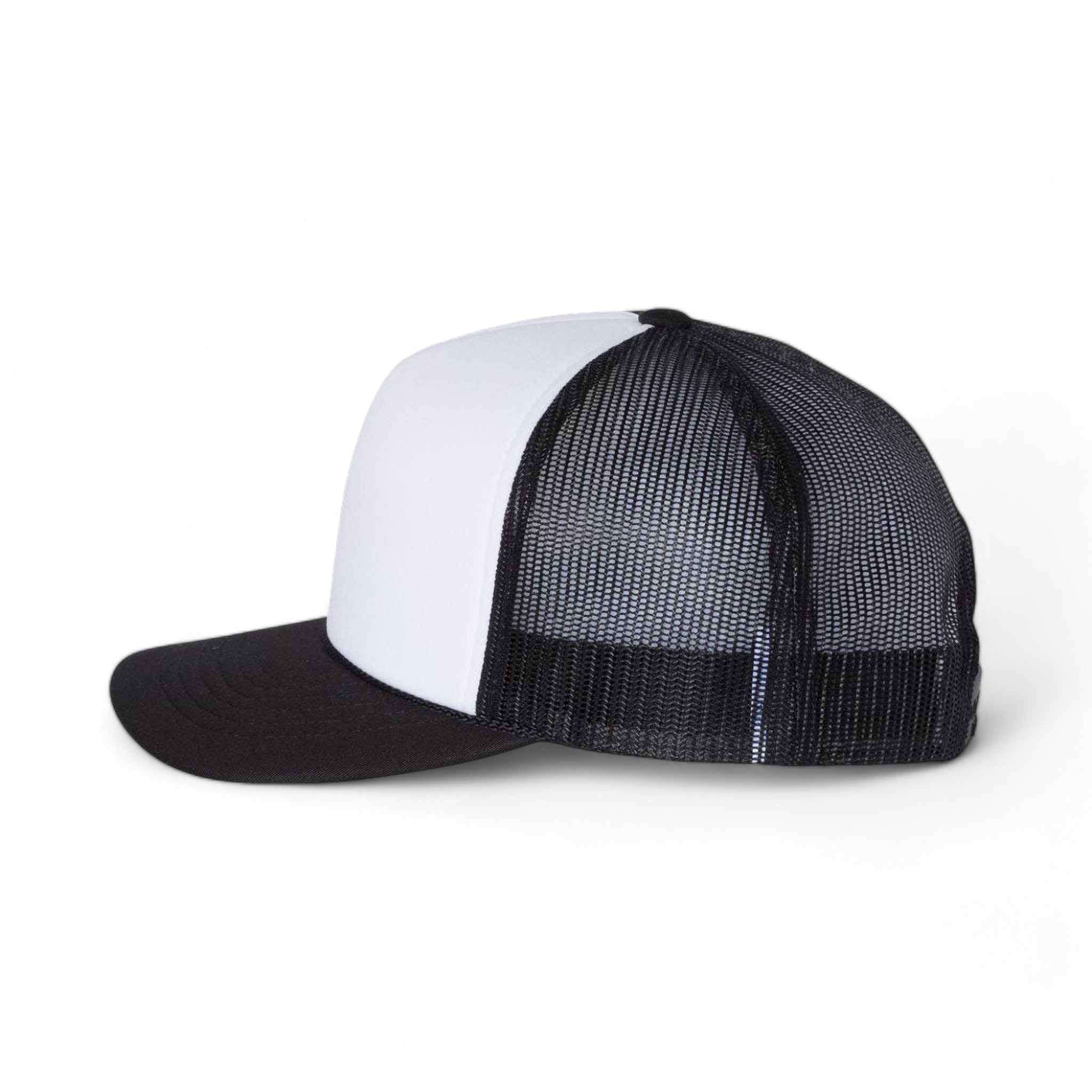 Side view of Richardson 113 custom hat in white and black