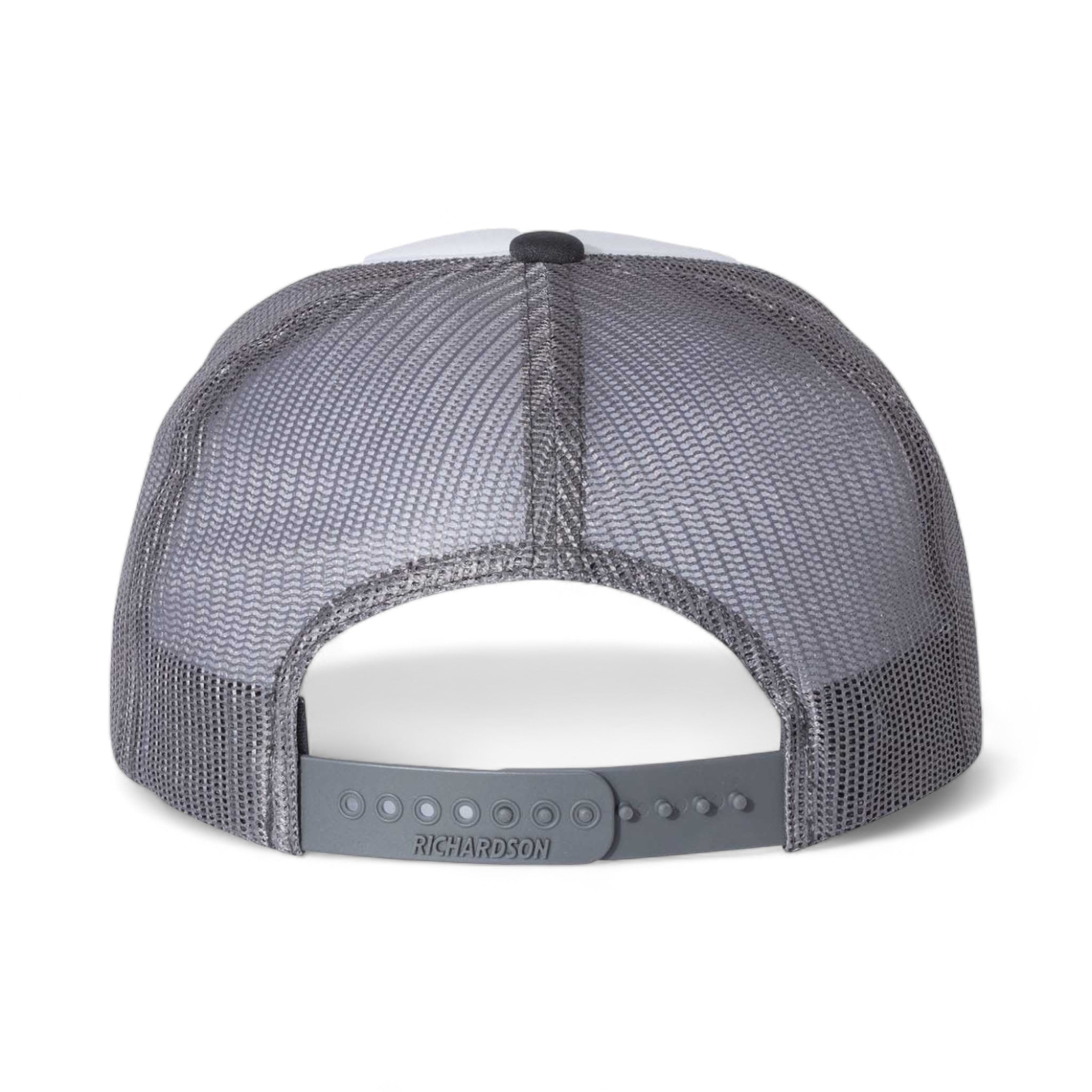 Back view of Richardson 113 custom hat in white and charcoal