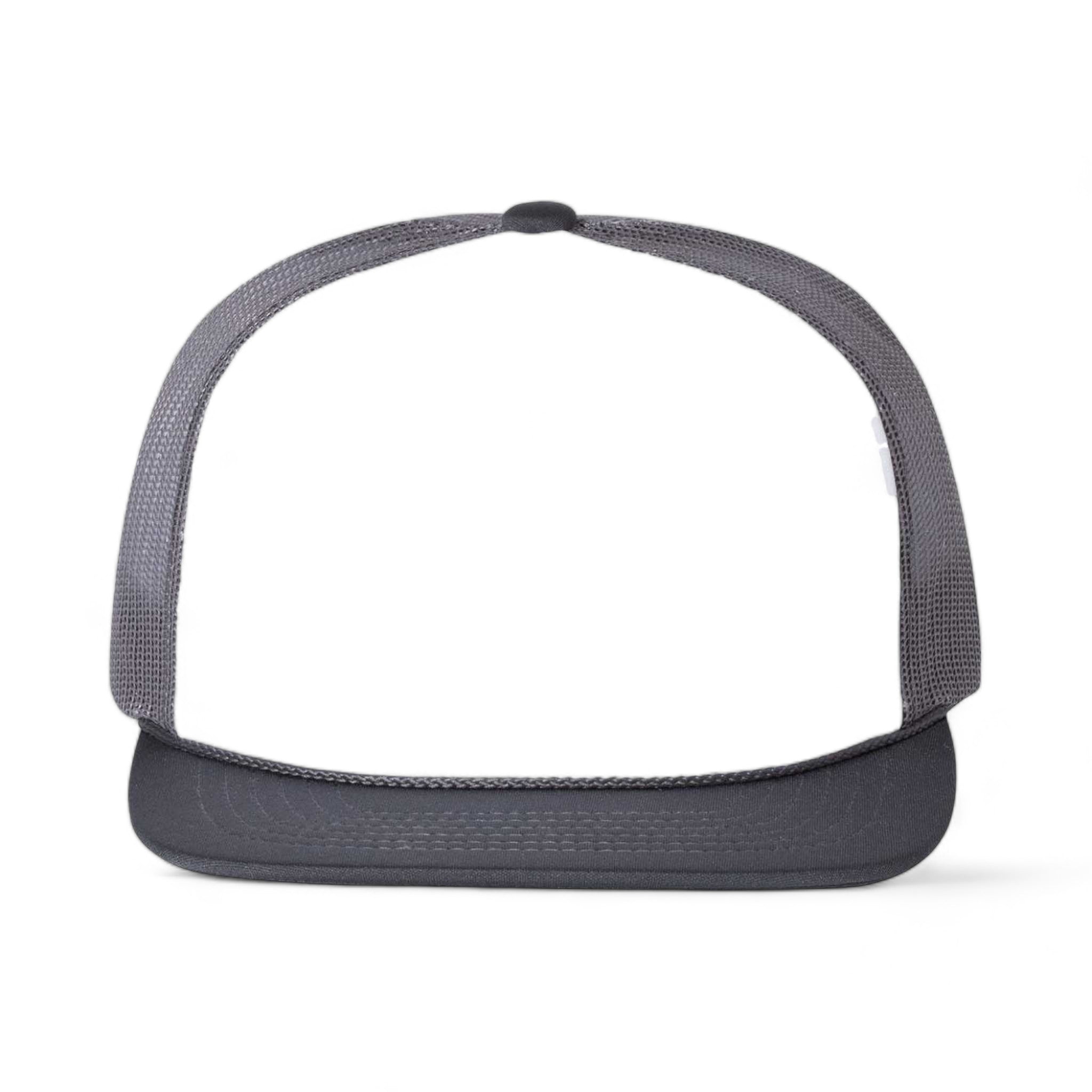 Front view of Richardson 113 custom hat in white and charcoal