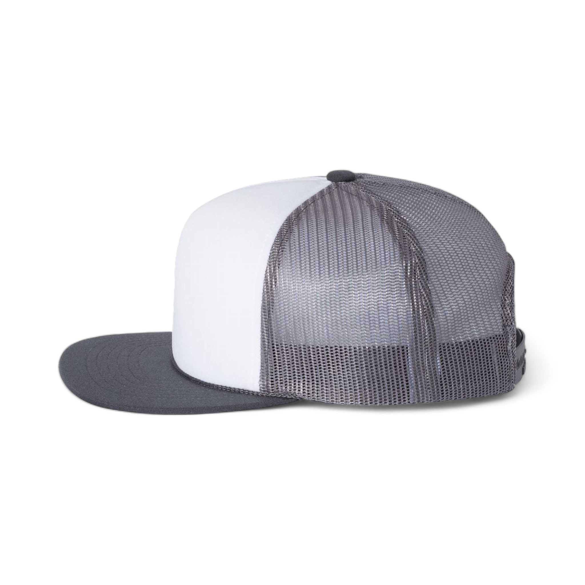 Side view of Richardson 113 custom hat in white and charcoal