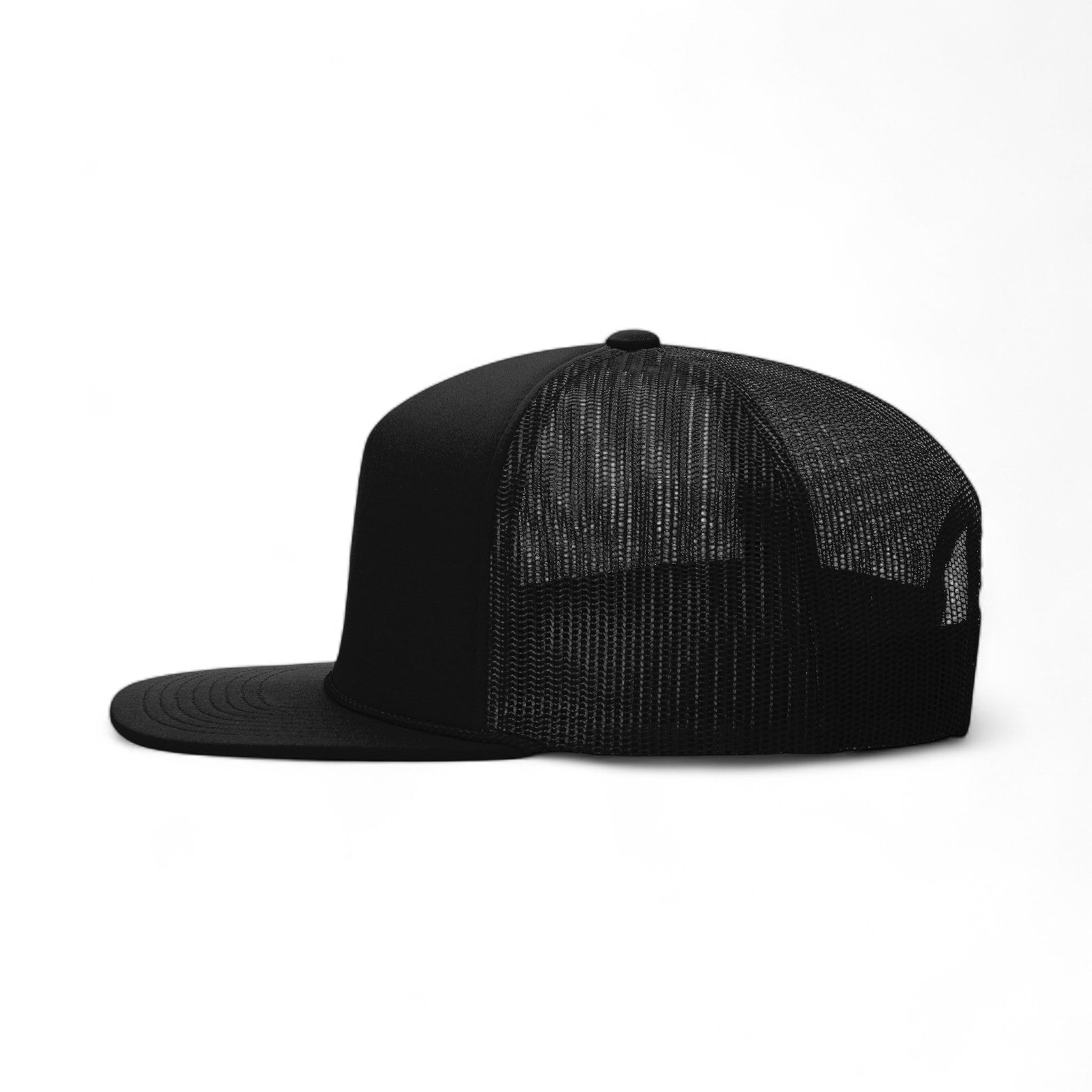 Left side view of Richardson 113 custom hat in black
