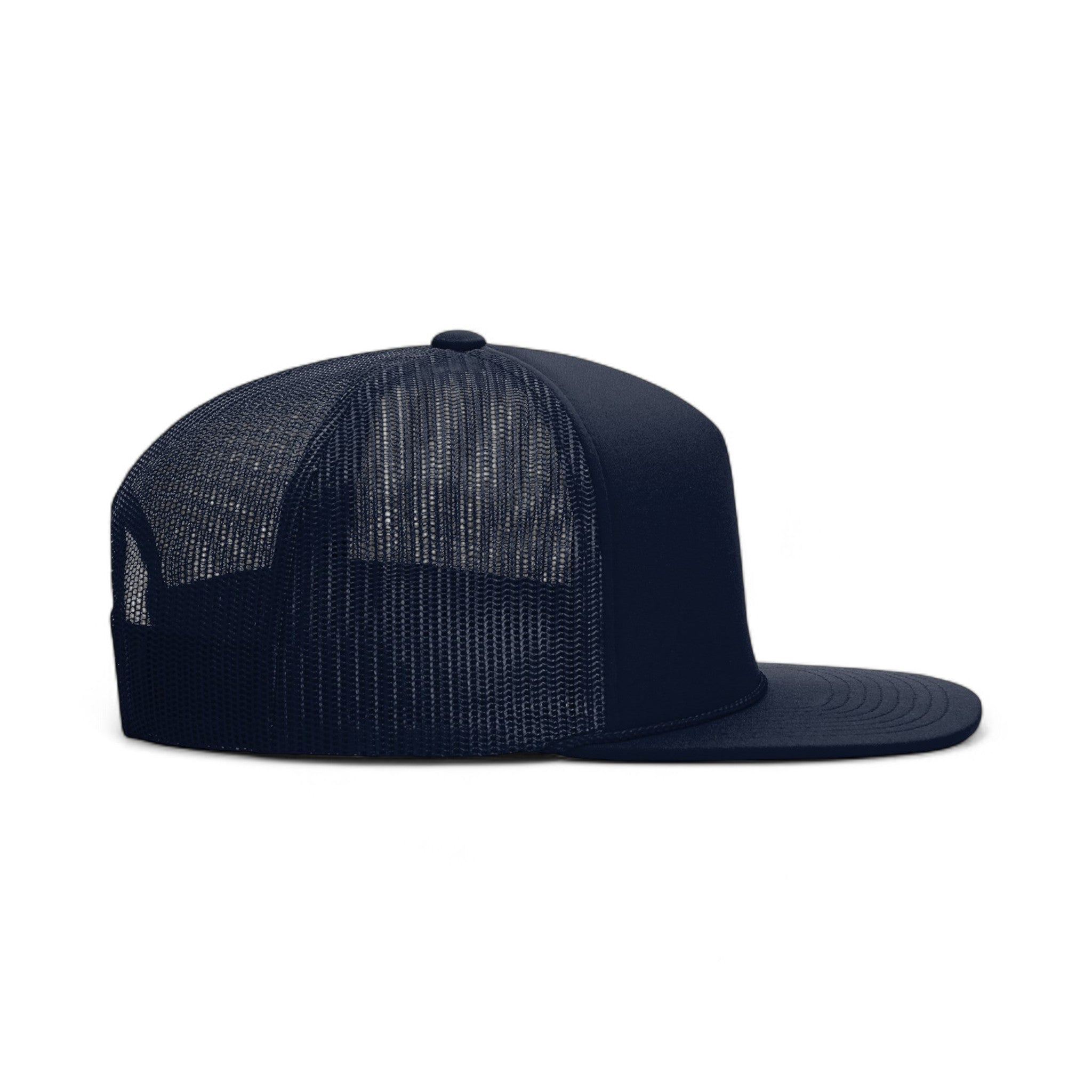 Right side view of Richardson 113 custom hat in navy