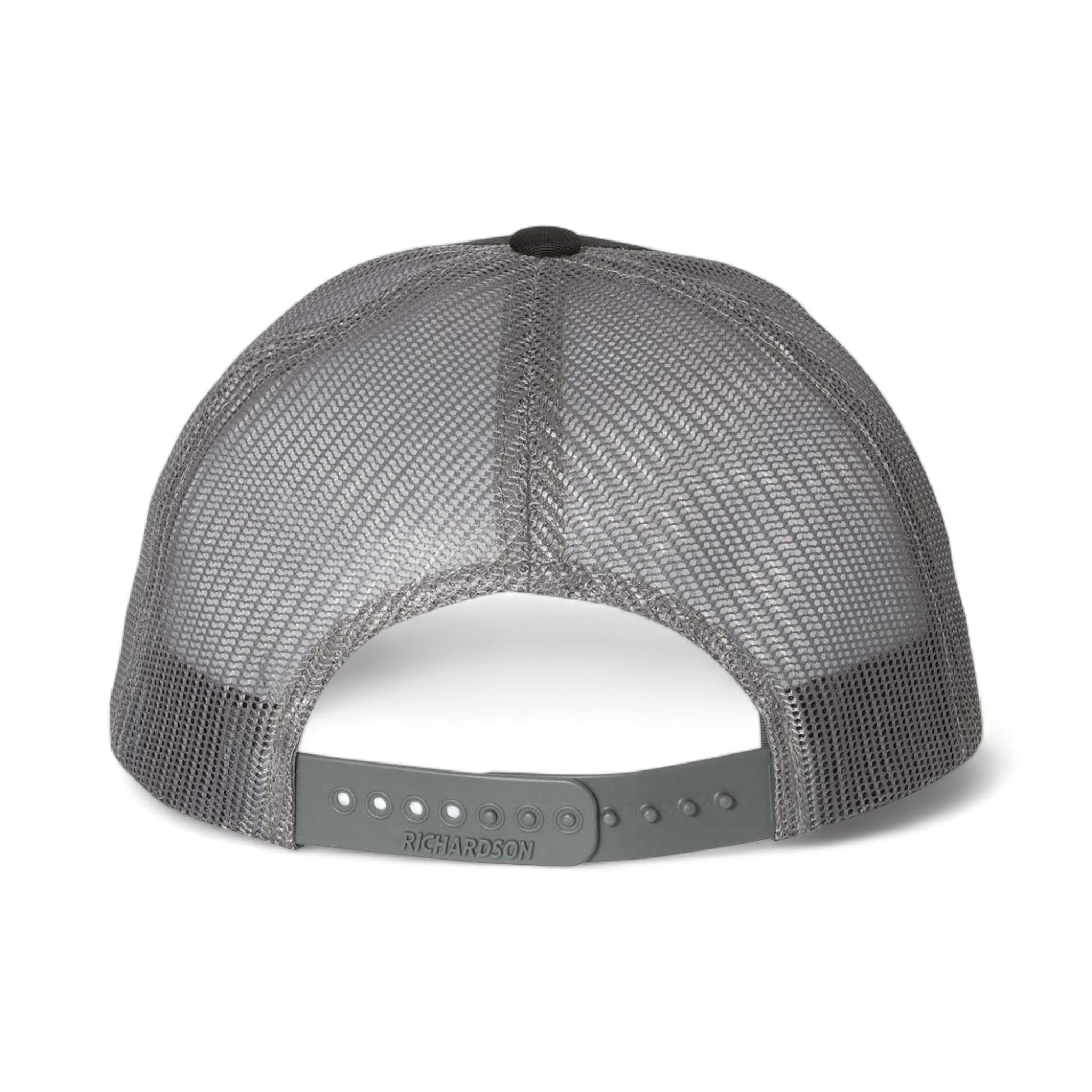 Back view of Richardson 115 custom hat in black and charcoal
