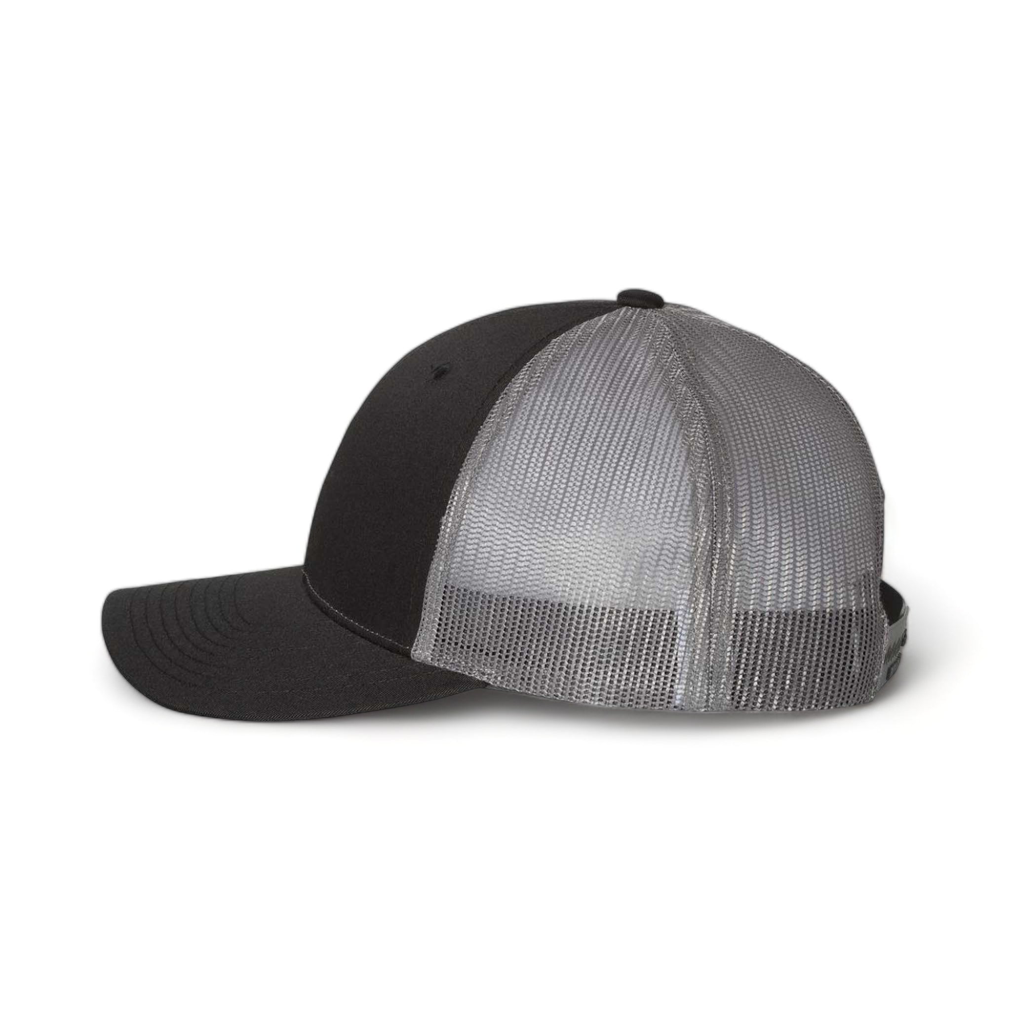 Side view of Richardson 115 custom hat in black and charcoal
